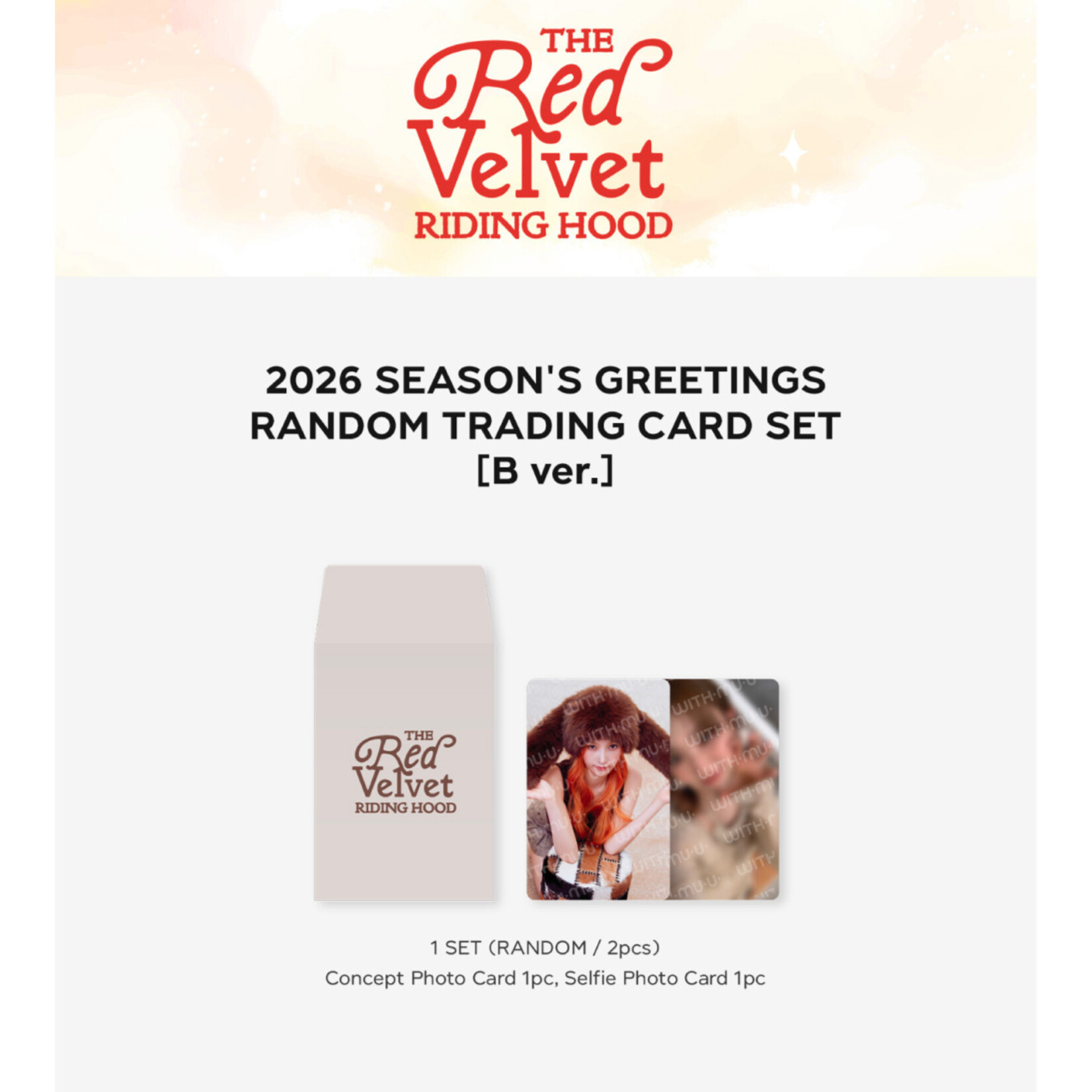 Red Velvet RED VELVET - 2026 SM ARTIST SEASON’S GREETINGS OFFICIAL MD : RANDOM TRADING CARD SET