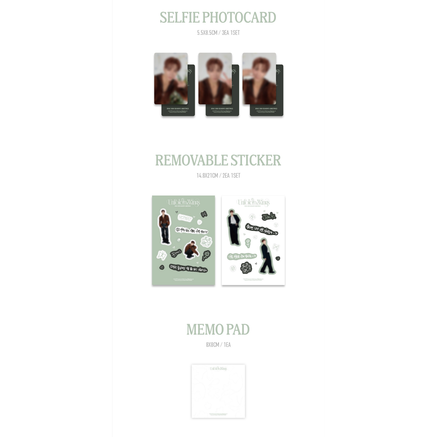 2PM JUN.K - 2026 SEASON'S GREETINGS [Unfold The Wings] + Photocard (FANS SHOP)