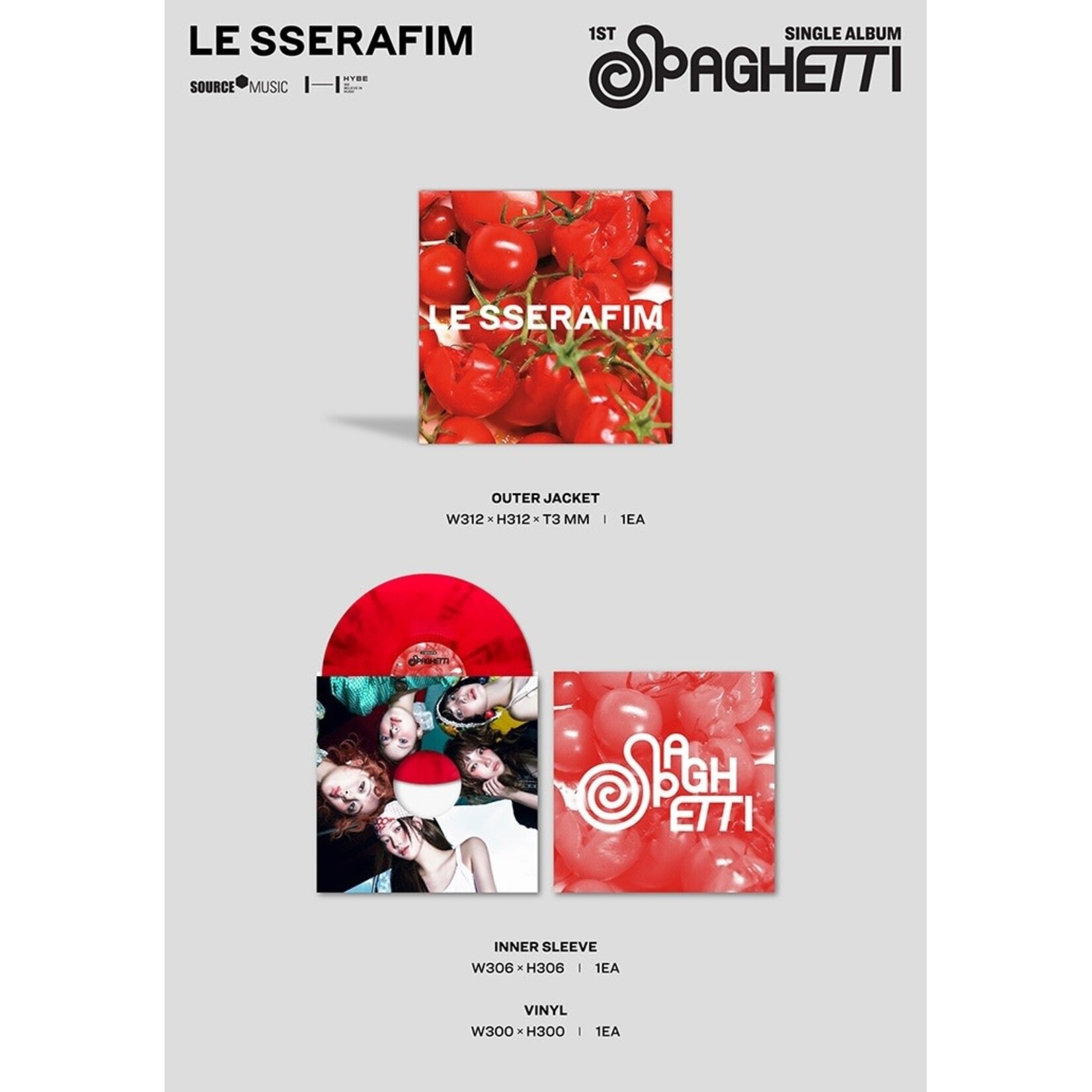 Le Sserafim LE SSERAFIM - 1st Single Album 'SPAGHETTI' Vinyl