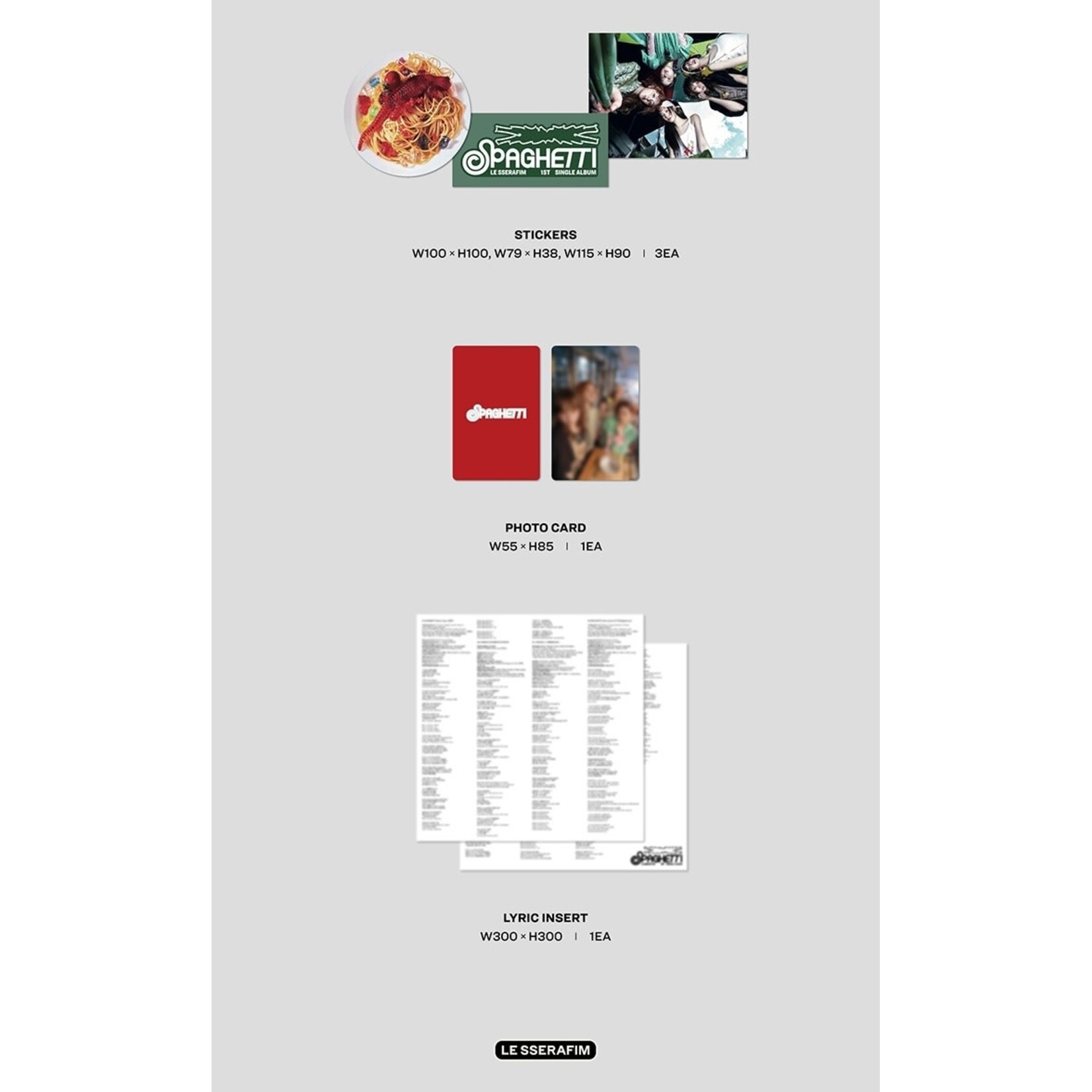 Le Sserafim LE SSERAFIM - 1st Single Album 'SPAGHETTI' Vinyl