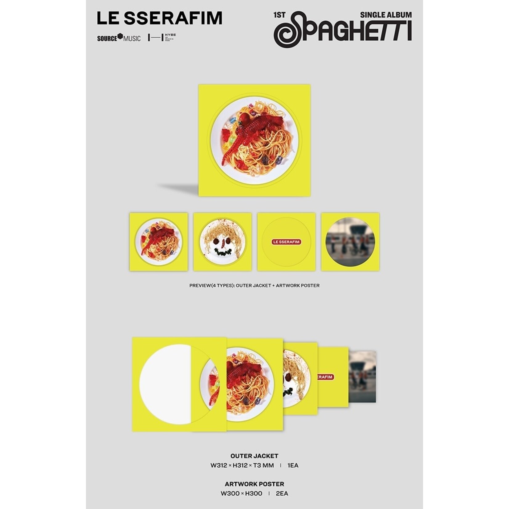 Le Sserafim LE SSERAFIM - 1st Single Album 'SPAGHETTI' Vinyl
