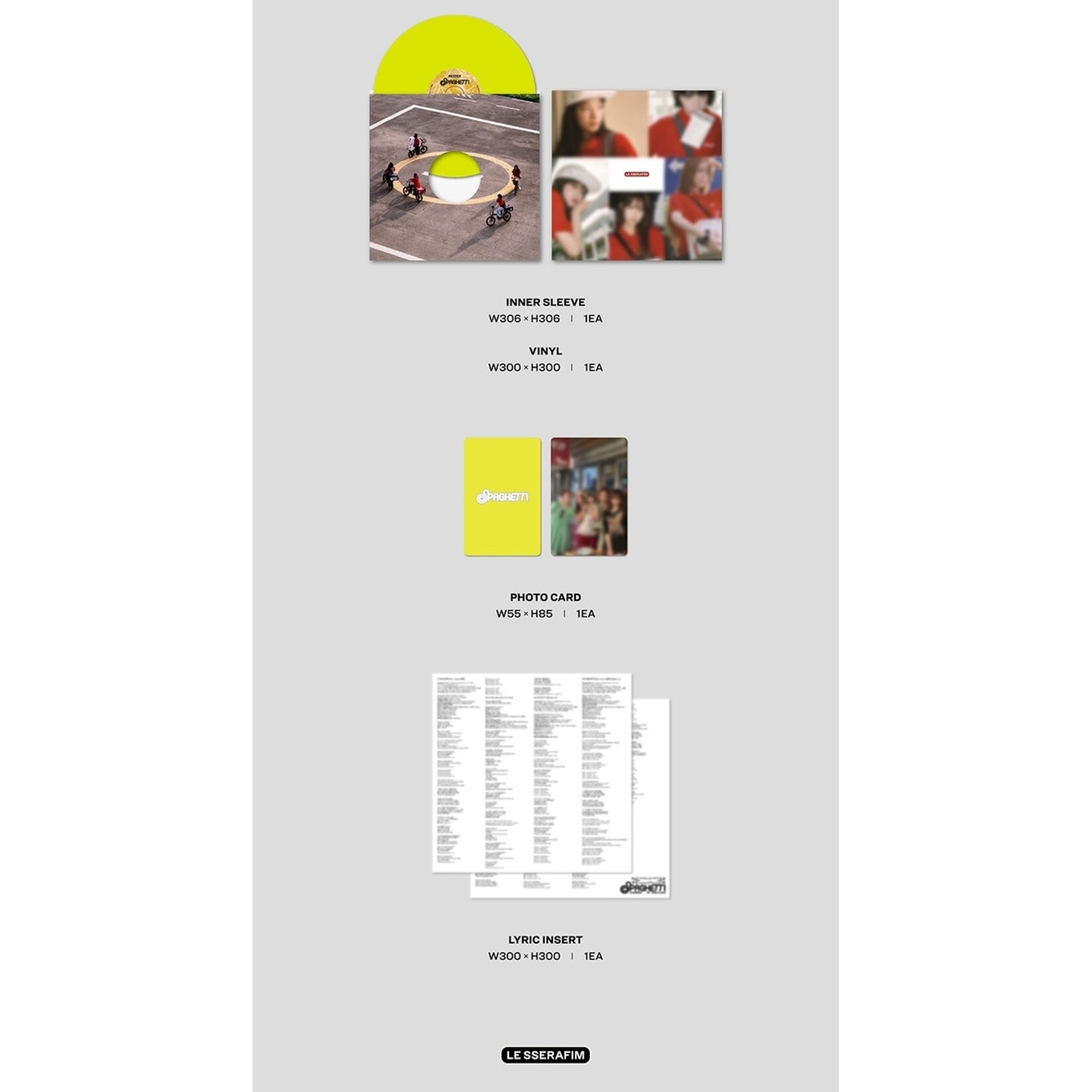 Le Sserafim LE SSERAFIM - 1st Single Album 'SPAGHETTI' Vinyl