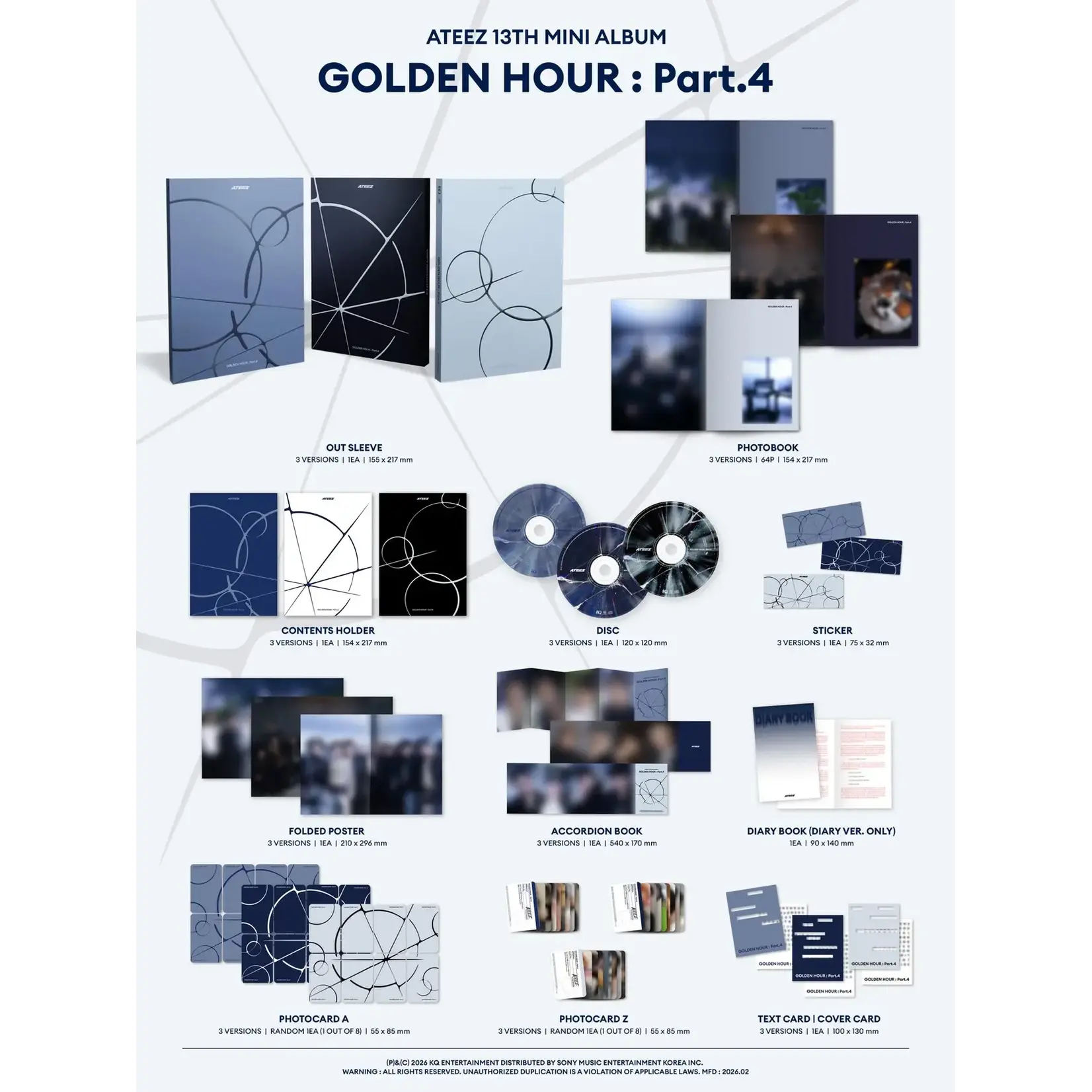 ATEEZ ATEEZ - [GOLDEN HOUR : Part.4] (Photobook Ver.) + Random Photocard (APPLE MUSIC)