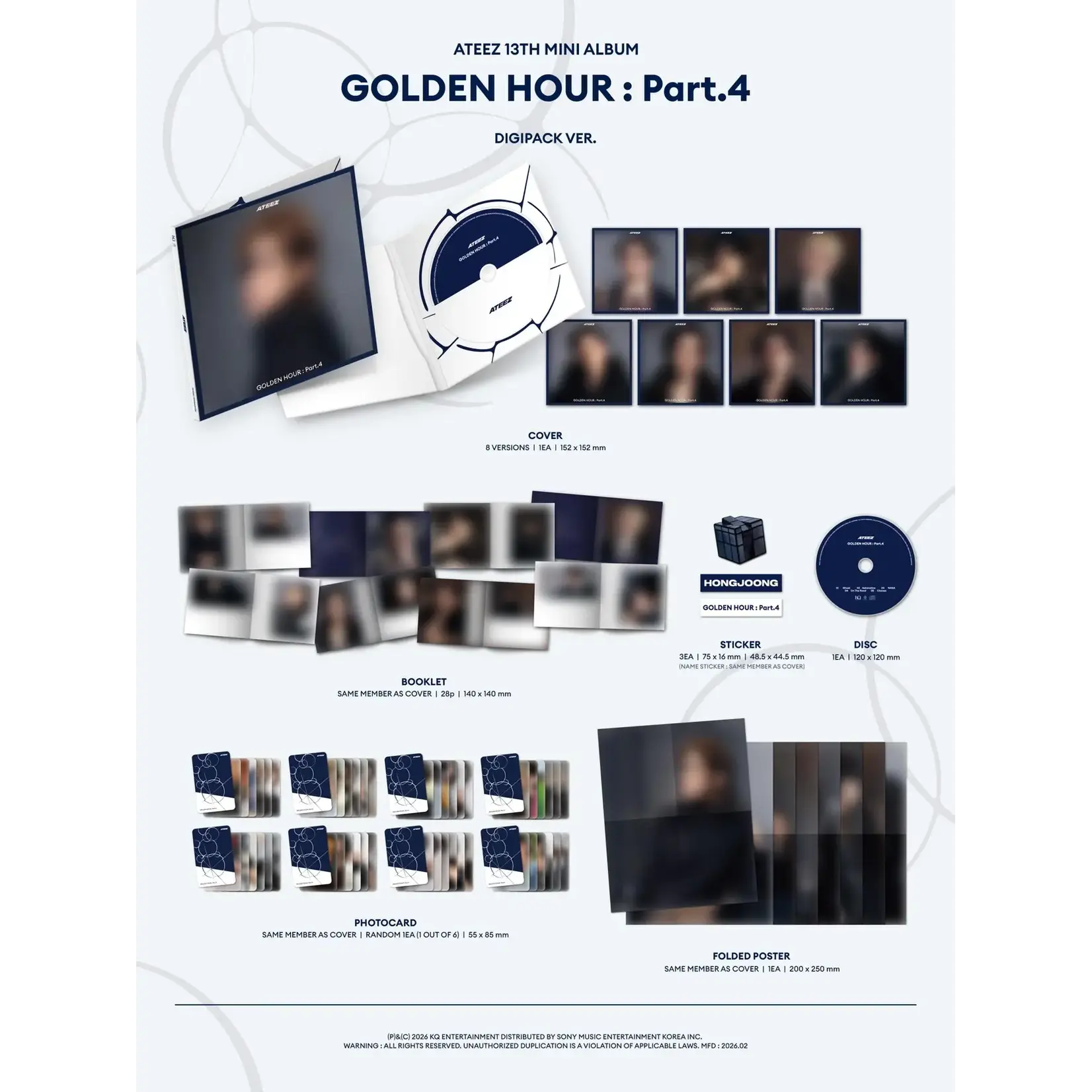 ATEEZ ATEEZ - [GOLDEN HOUR : Part.4] (DIGIPACK VER.) + Random Photocard (APPLE MUSIC)