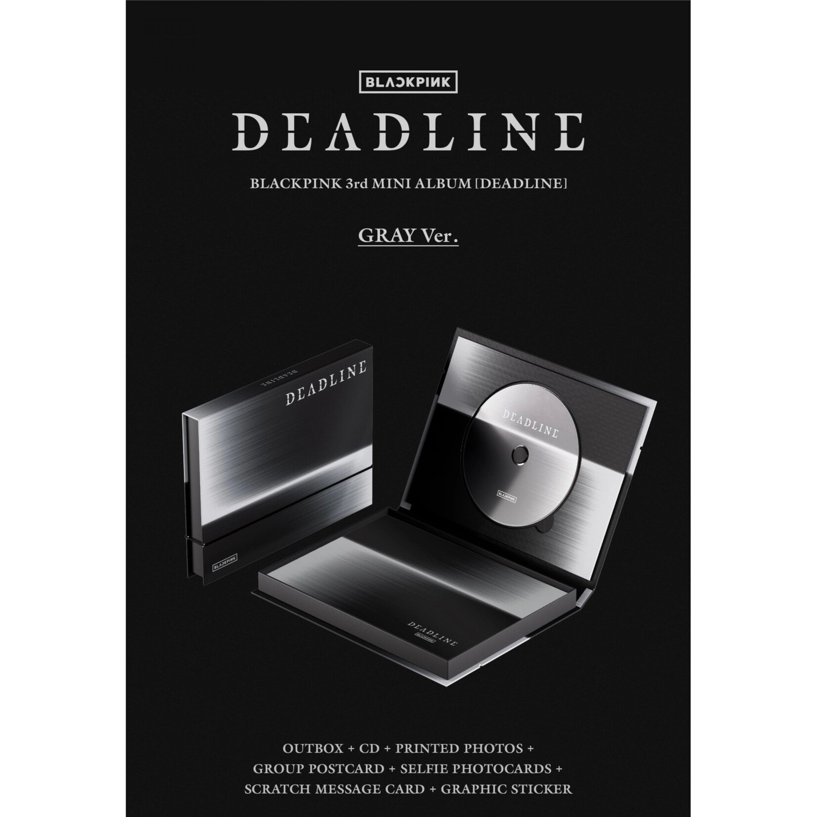 BlackPink BLACKPINK - 3rd MINI ALBUM [DEADLINE] GRAY Ver. + Weverse Gift (WS)