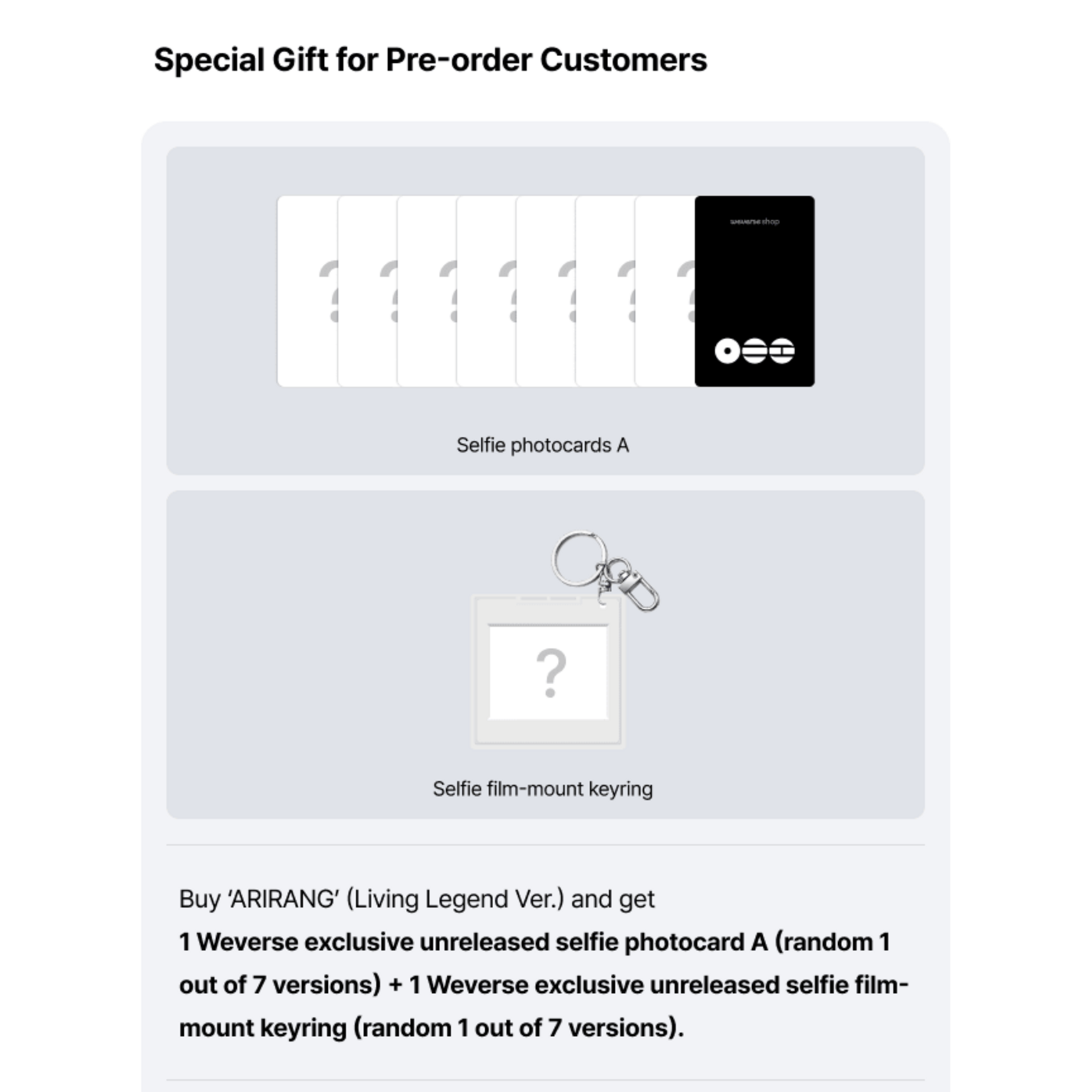 BTS BTS - [ARIRANG] (Living Legend Ver.) + Weverse Gift (WS)