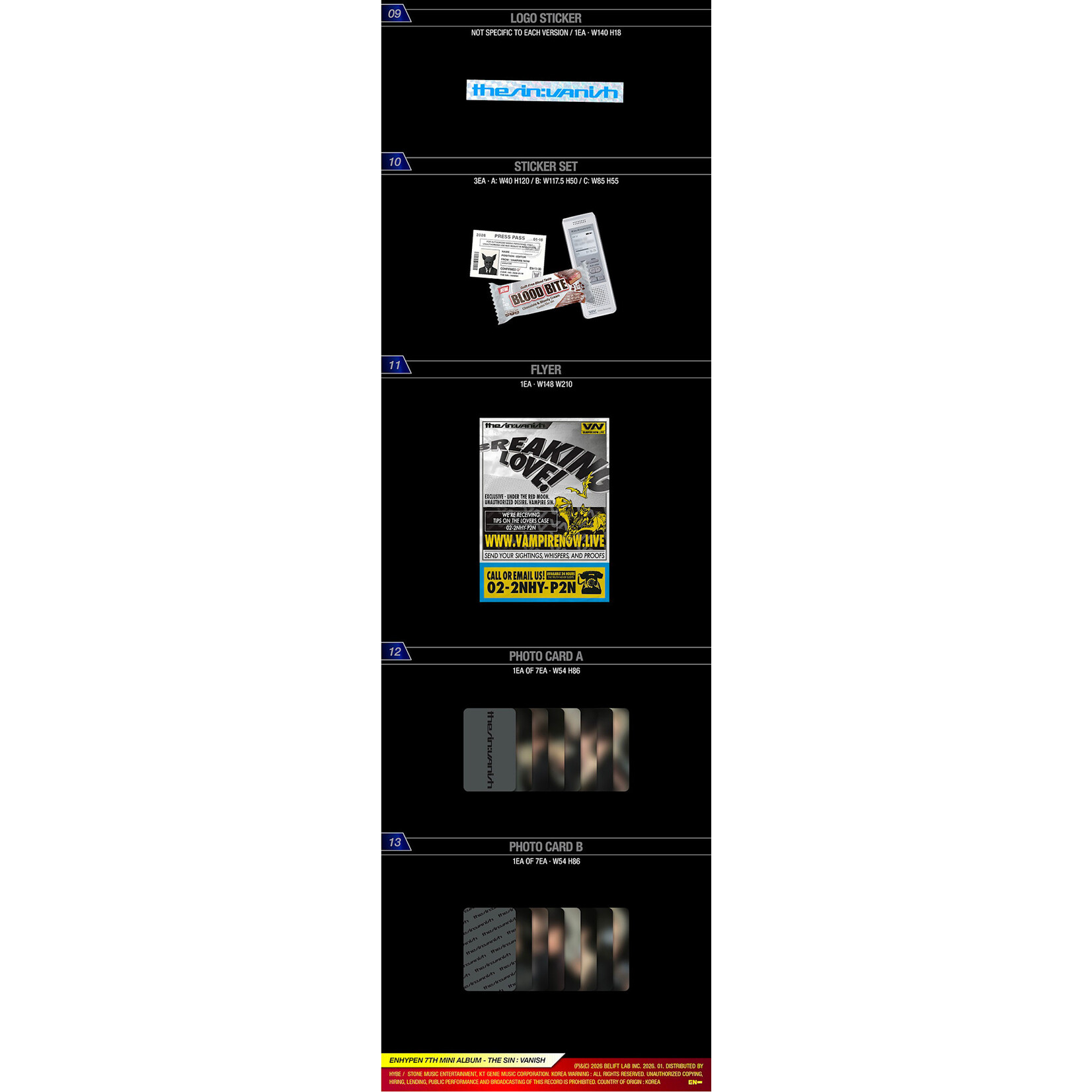 Enhypen [LUCKY DRAW] ENHYPEN - 7TH MINI ALBUM [THE SIN : VANISH] (Photobook Ver.) + Random Photocard (WS)