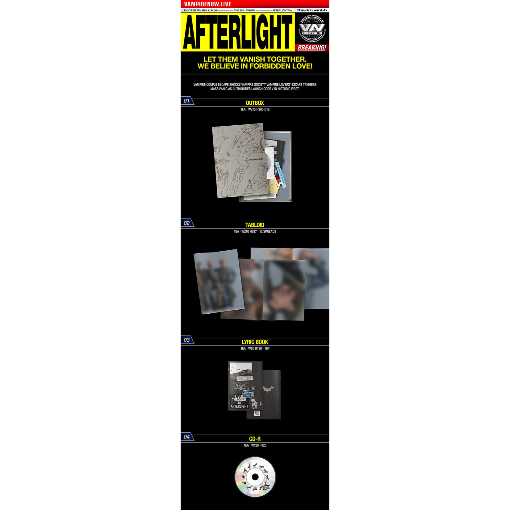 Enhypen [LUCKY DRAW] ENHYPEN - 7TH MINI ALBUM [THE SIN : VANISH] (Photobook Ver.) + Random Photocard (WS)