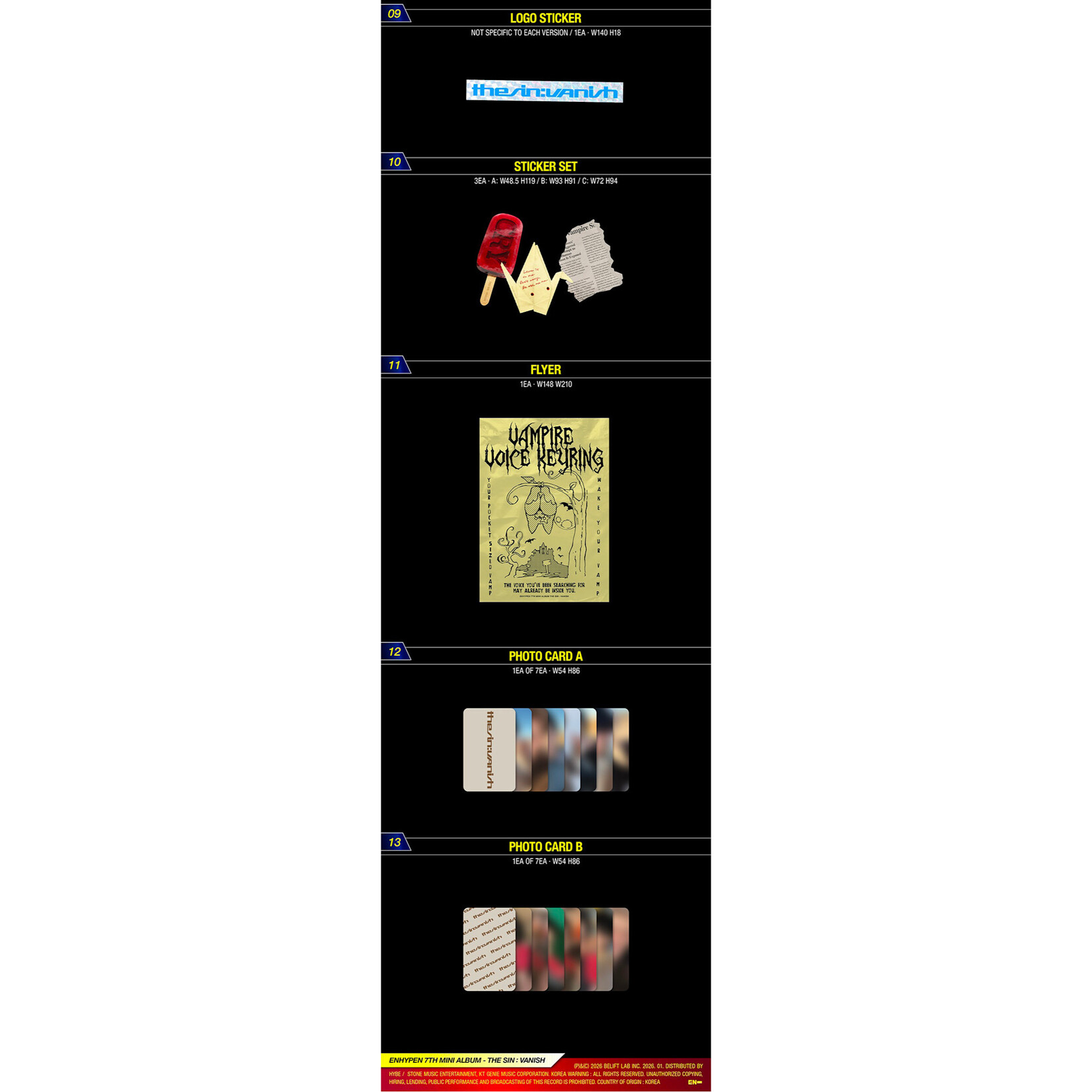 Enhypen [LUCKY DRAW] ENHYPEN - 7TH MINI ALBUM [THE SIN : VANISH] (Photobook Ver.) + Random Photocard (WS)