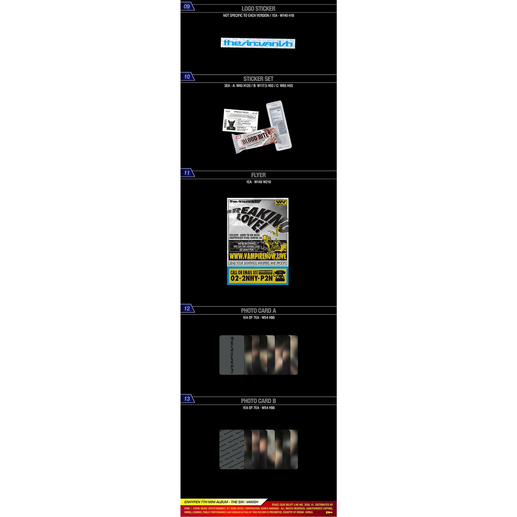 Enhypen [LUCKY DRAW2] ENHYPEN - 7TH MINI ALBUM [THE SIN : VANISH] (Photobook Ver.) + Random Photocard (APPLE MUSIC)