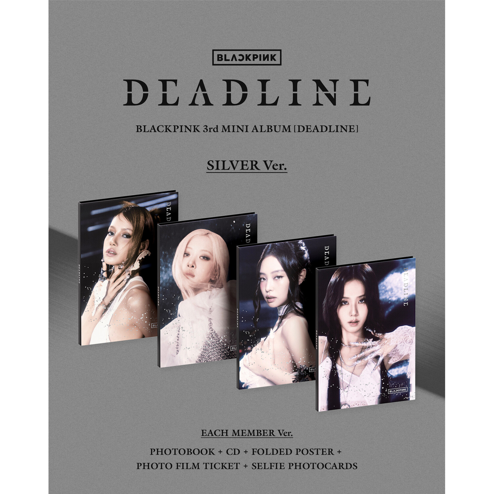 BlackPink BLACKPINK - 3rd MINI ALBUM [DEADLINE] (SILVER Ver.) + Random Photocard (WM)