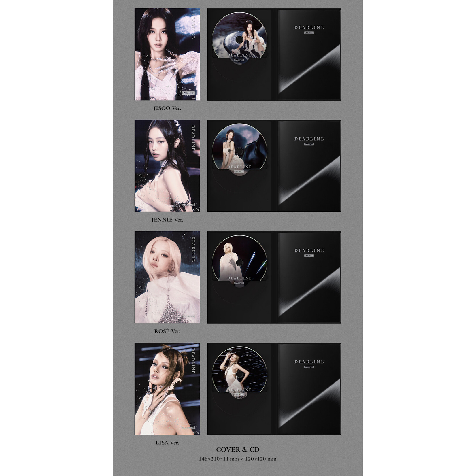 BlackPink BLACKPINK - 3rd MINI ALBUM [DEADLINE] (SILVER Ver.) + Random Photocard (DEAR MY MUSE)