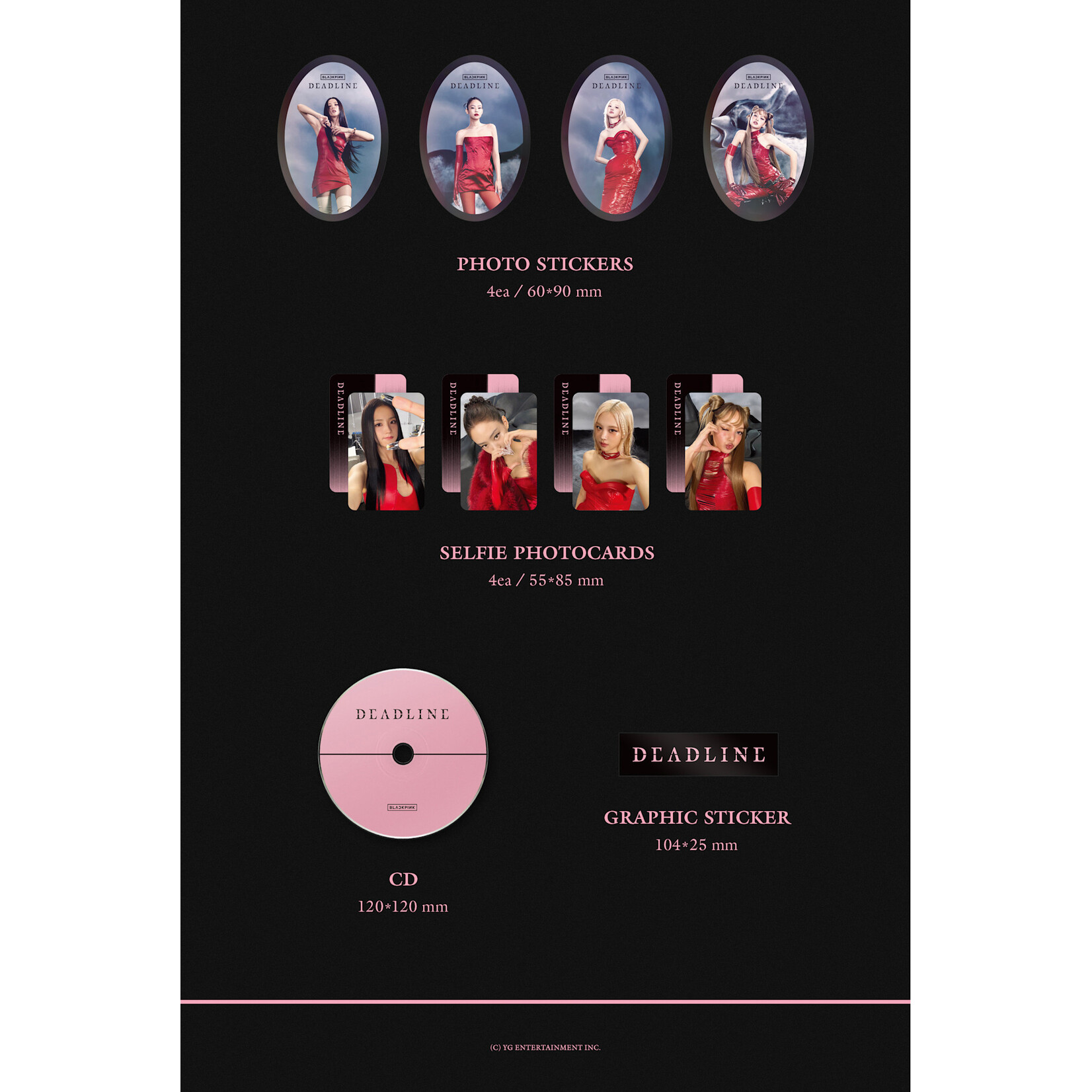 BlackPink BLACKPINK - 3rd MINI ALBUM [DEADLINE] (BLACK Ver.) + 1 random photocard + 1 random shared individual jacket photocard (YG)