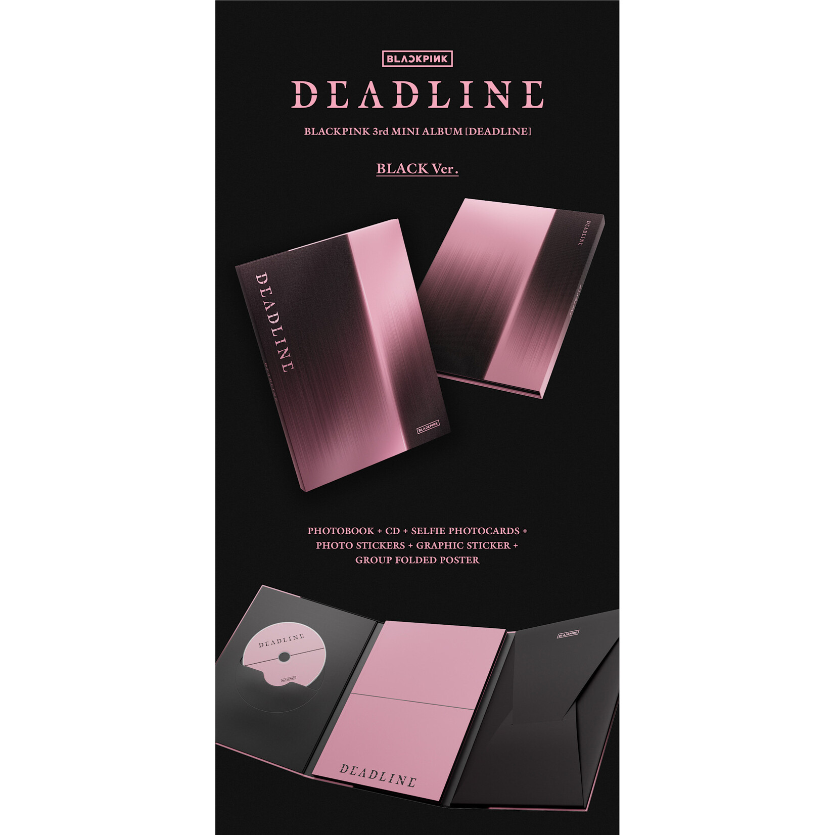 BlackPink BLACKPINK - 3rd MINI ALBUM [DEADLINE] (BLACK Ver.) + 1 random photocard (DEAR MY MUSE)