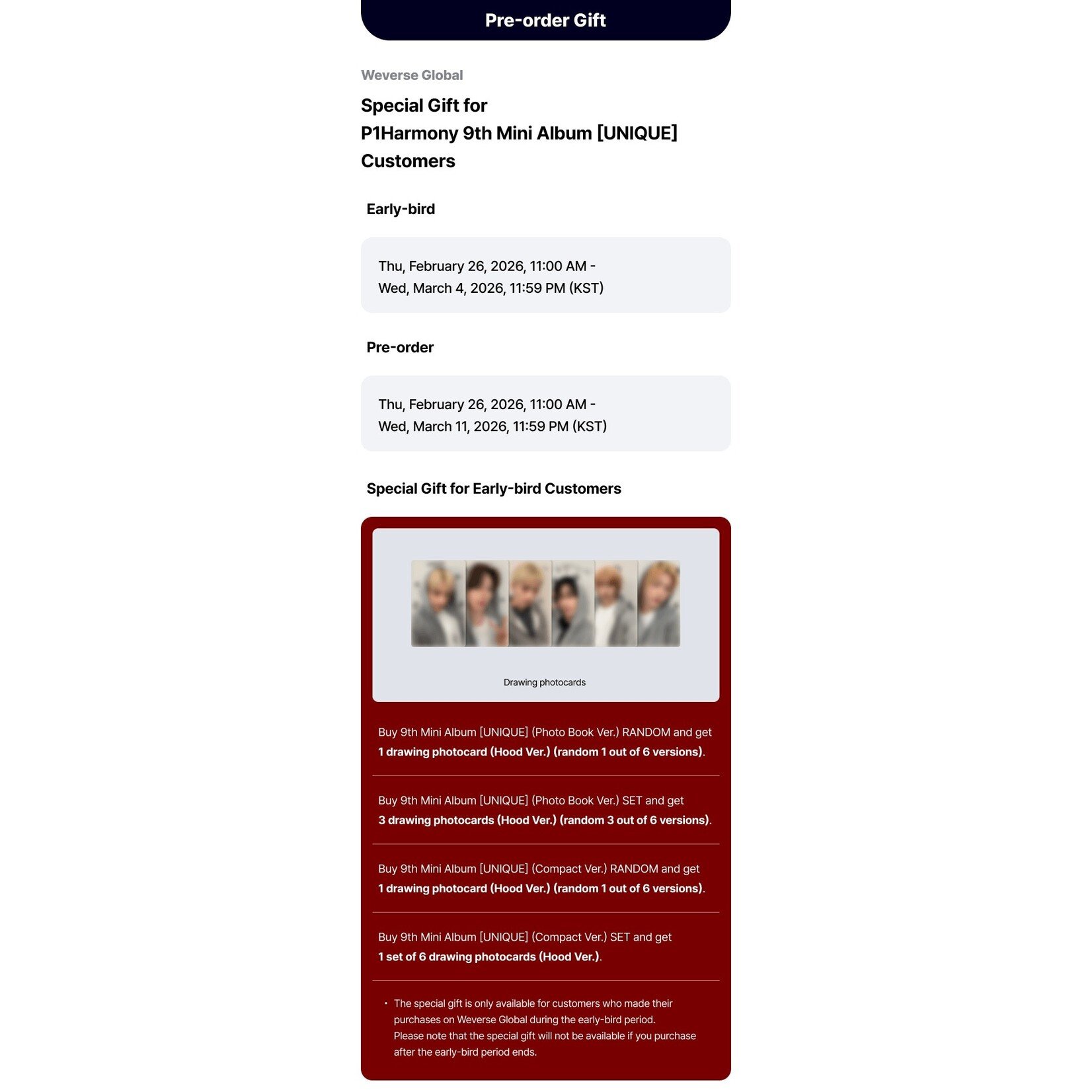 P1Harmony [EARLY BIRD] P1HARMONY - 9TH MINI ALBUM [UNIQUE] (Photobook Ver.) + Weverse Gift (WS)