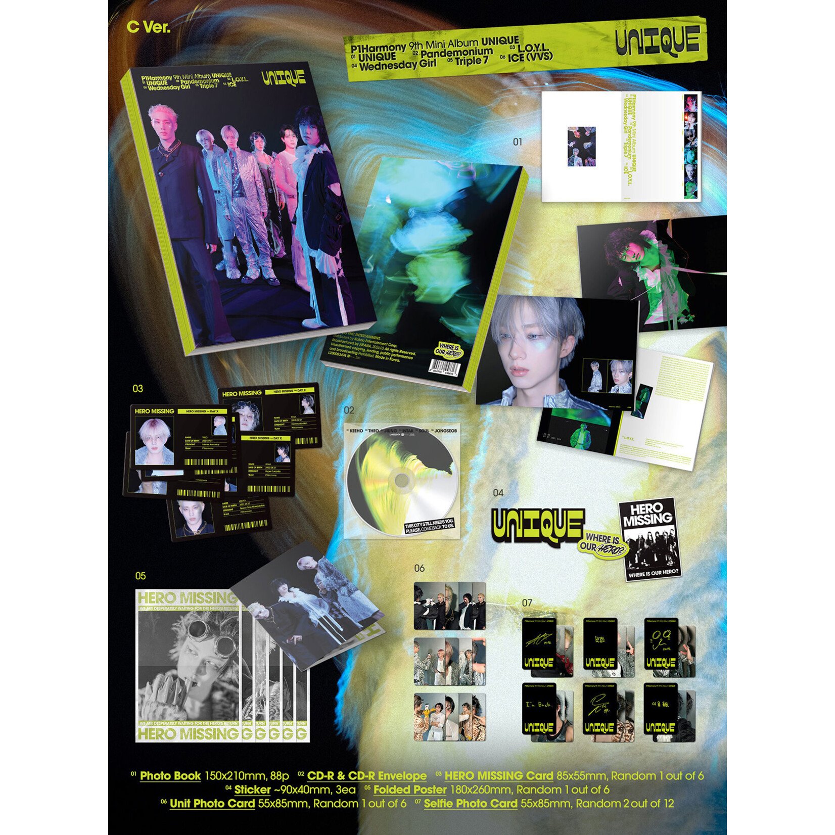 P1Harmony P1HARMONY - 9TH MINI ALBUM [UNIQUE] (Photobook Ver.) + Random Photocard (APPLE MUSIC)