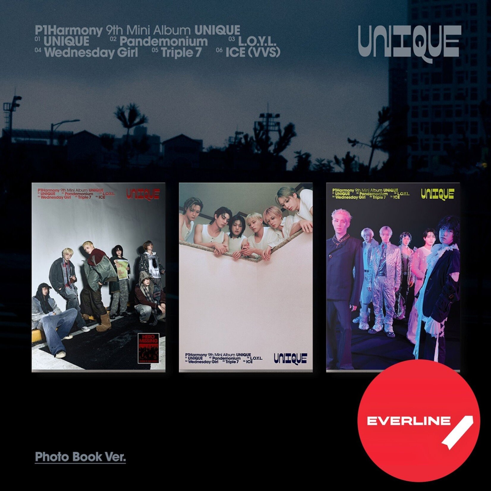 P1Harmony P1HARMONY - 9TH MINI ALBUM [UNIQUE] (Photobook Ver.) + Random Photocard (EVERLINE)