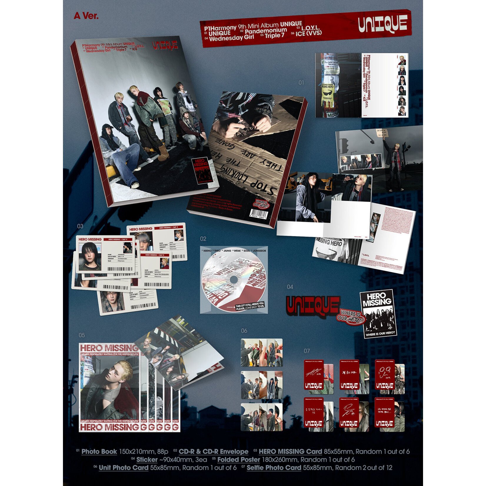 P1Harmony P1HARMONY - 9TH MINI ALBUM [UNIQUE] (Photobook Ver.) + Random Photocard (EVERLINE)