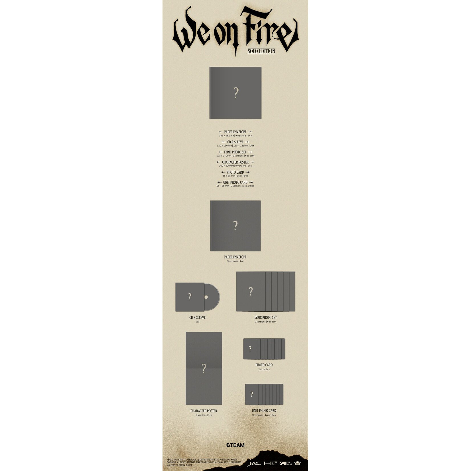 &Team &TEAM - 3rd EP『We on Fire』 SOLO EDITION + Random Photocard (SW)