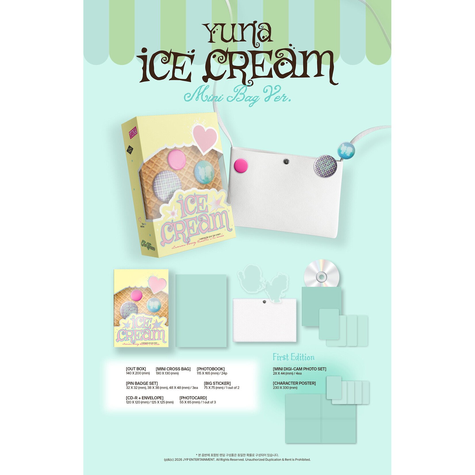 Itzy YUNA (ITZY) - [Ice Cream] (MINI BAG Ver.) + Random Photocard (APPLE MUSIC)