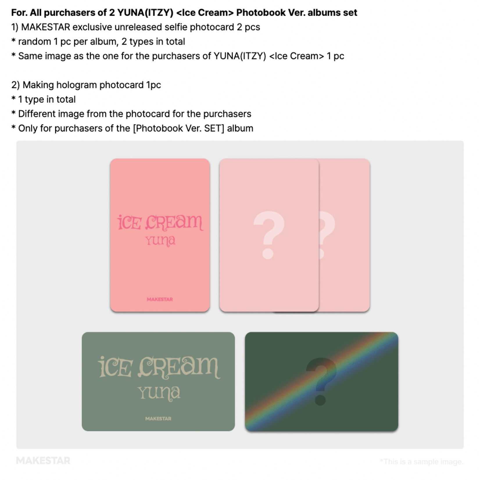 Itzy YUNA (ITZY) - [Ice Cream] (Photobook Ver.) + Random Photocard (MAKESTAR)