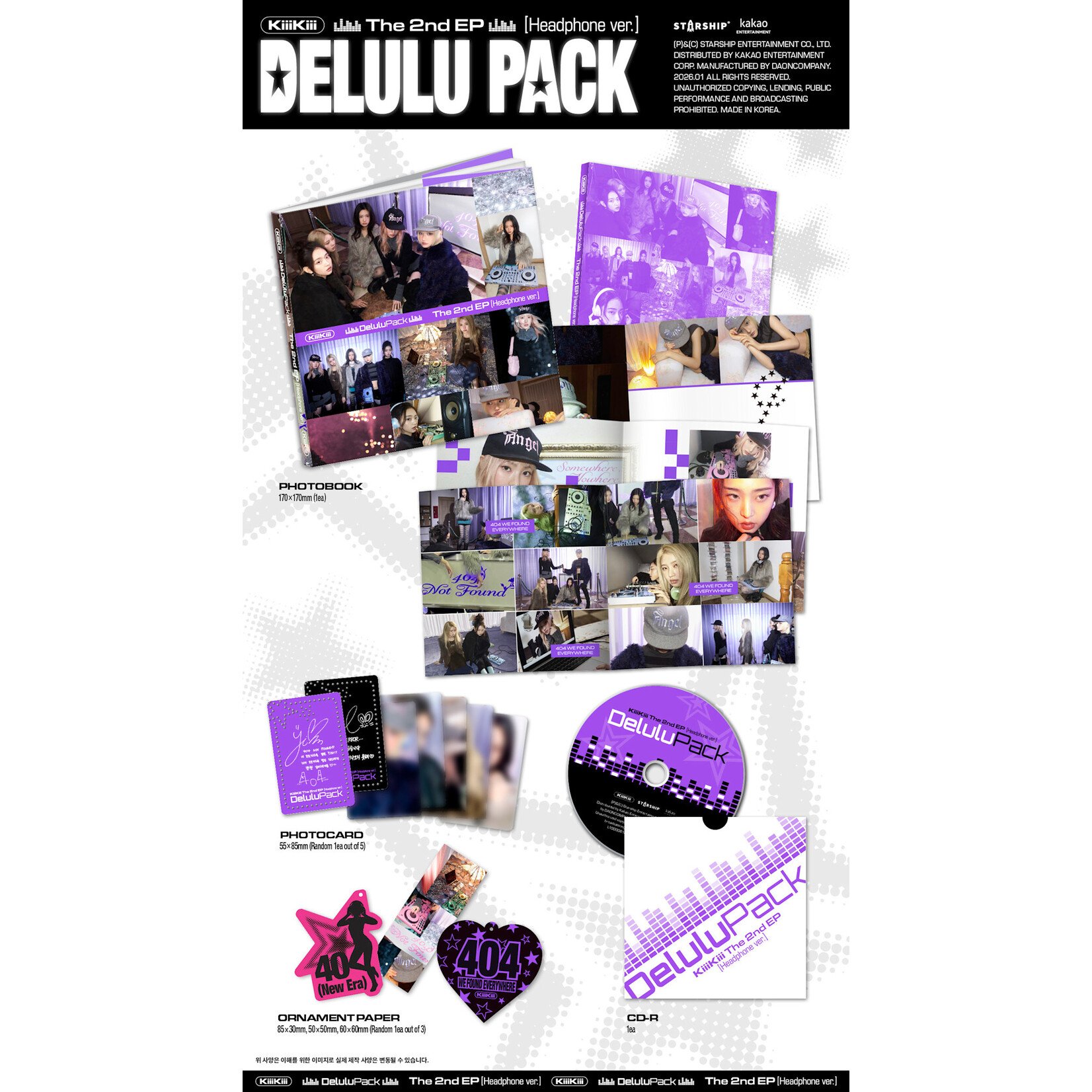 KiiiKiii [Meet&Call Event] KiiiKiii - The 2nd EP [Delulu Pack] + Random Photocard (MAKESTAR)