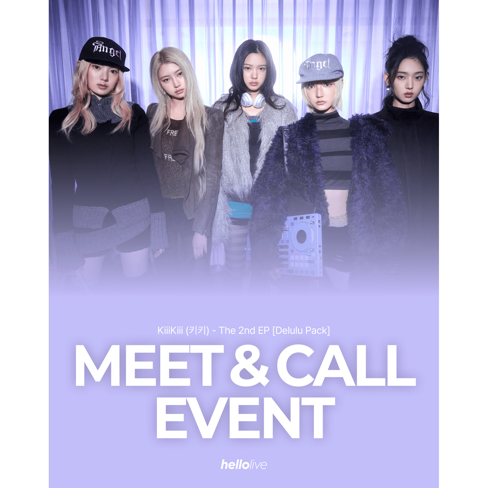 KiiiKiii [Meet&Call Event] KiiiKiii - The 2nd EP [Delulu Pack] + Random Photocard (HELLOLIVE)
