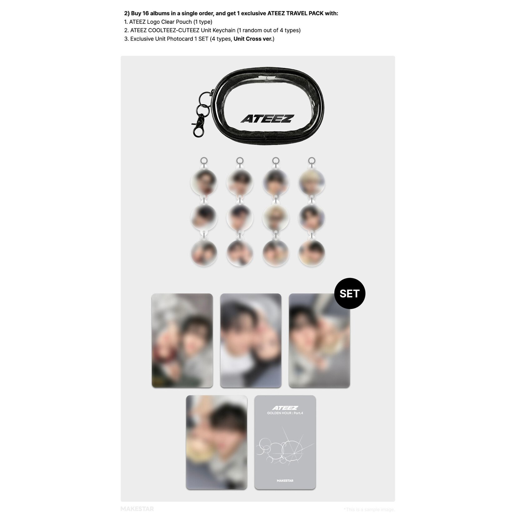 ATEEZ [VIDEO CALL EVENT] ATEEZ - [GOLDEN HOUR : Part.4] (POCAALBUM VER.) + Random Photocard (MAKESTAR)