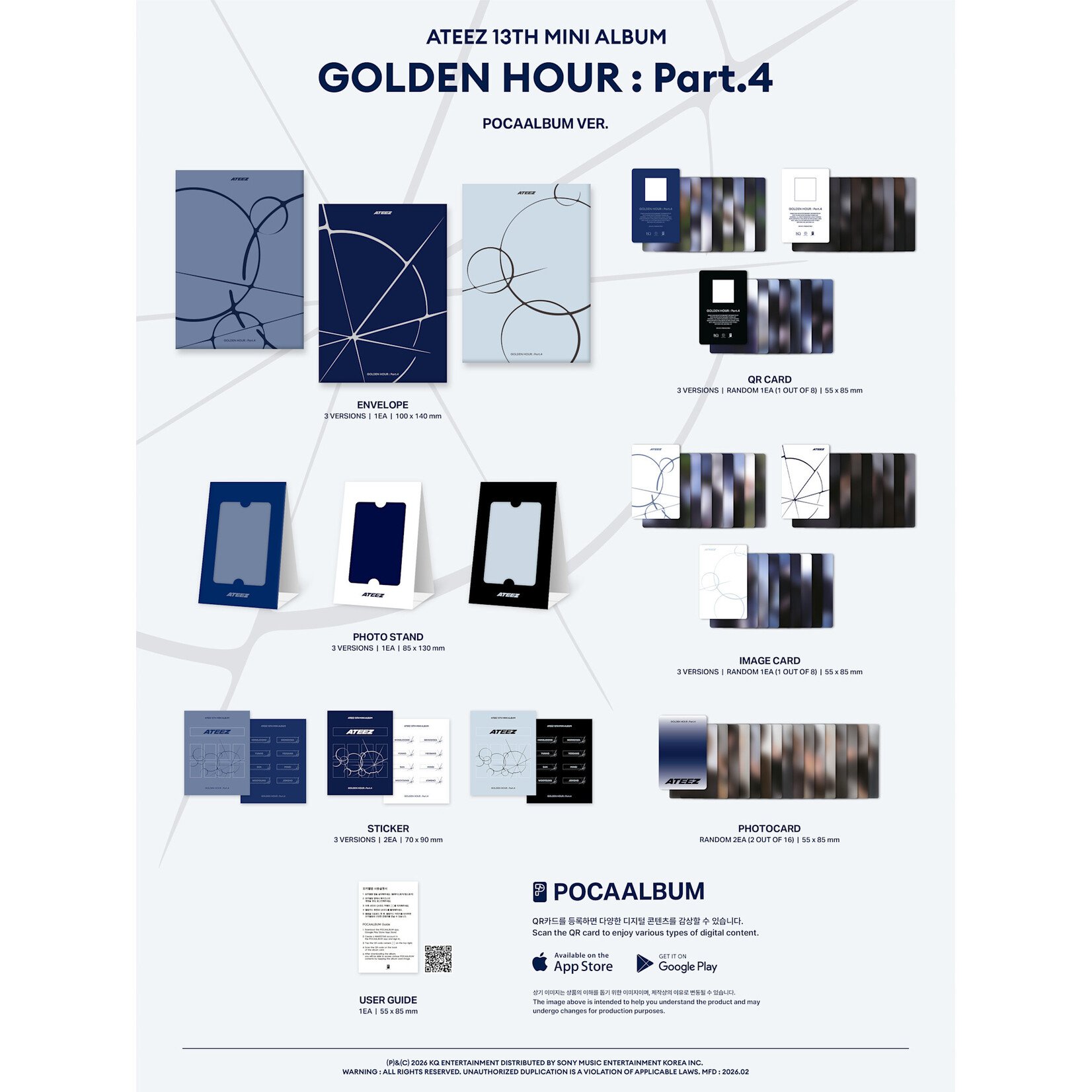 ATEEZ [VIDEO CALL EVENT] ATEEZ - [GOLDEN HOUR : Part.4] (POCAALBUM VER.) + Random Photocard (MAKESTAR)