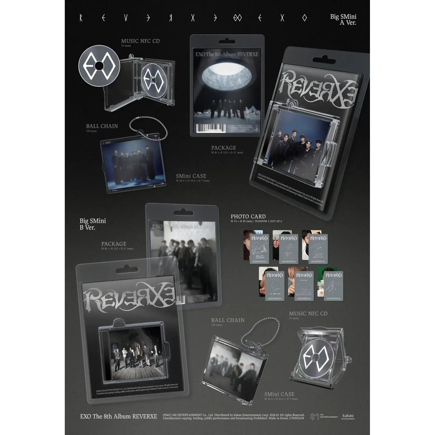 EXO (LUCKY DRAW) EXO - 8th Album [REVERXE] (Big SMini Ver.) (SMART ALBUM) + Random Photocard (KTOWN4U)
