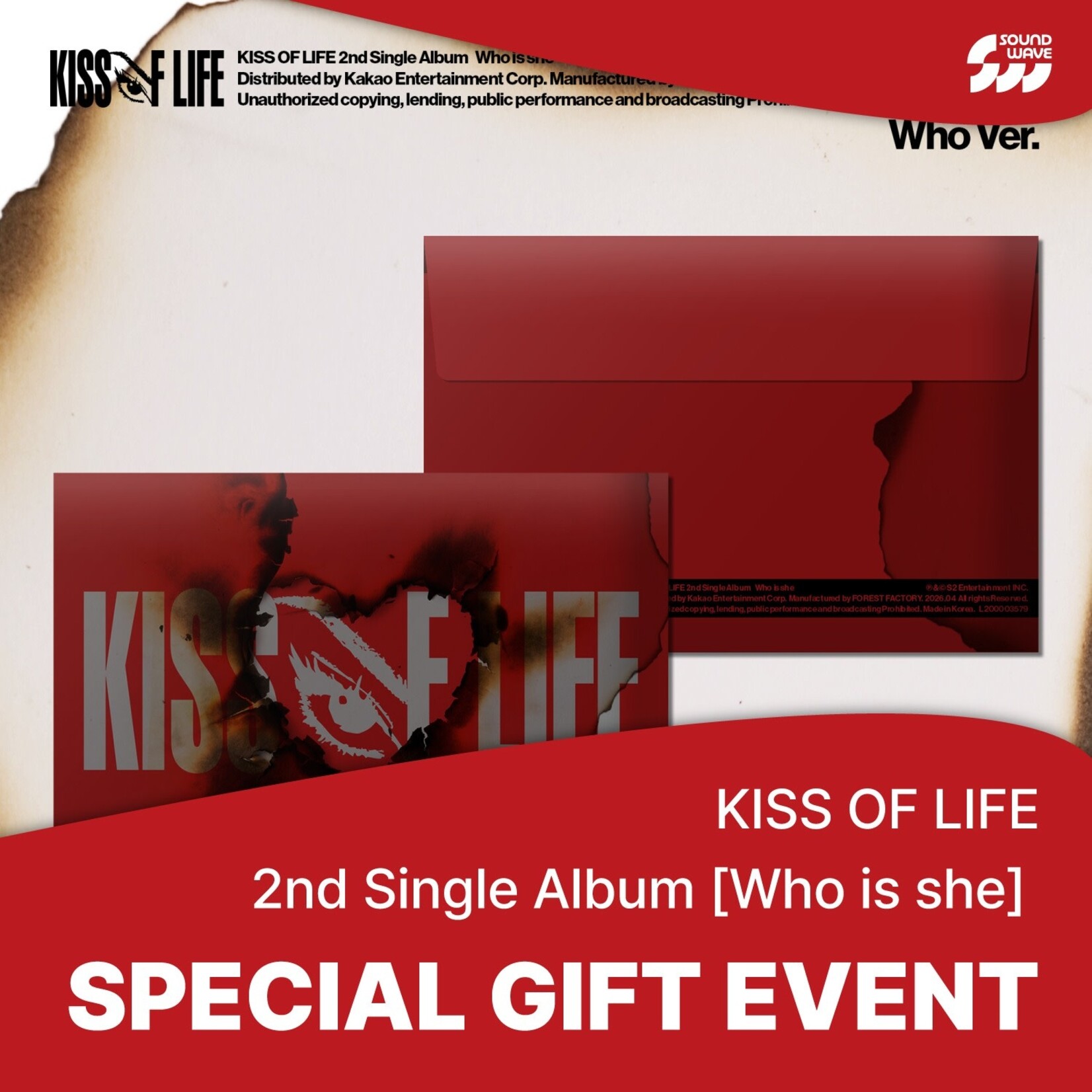 KISS OF LIFE KISS OF LIFE - 2nd Single Album [Who is she] (Who Ver.) + Random Photocard (SW)