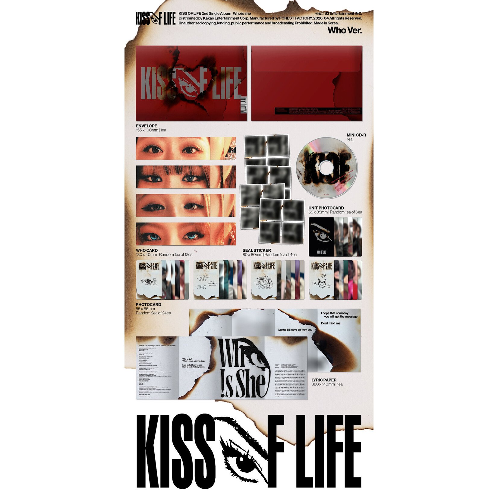 KISS OF LIFE KISS OF LIFE - 2nd Single Album [Who is she] (Who Ver.) + Random Photocard (SW)