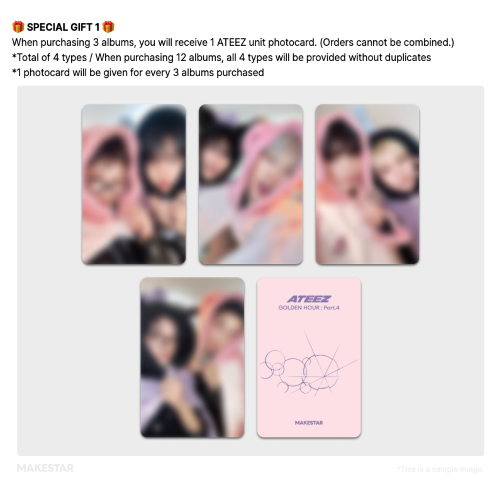 ATEEZ [MEET&CALL EVENT] ATEEZ - [GOLDEN HOUR : Part.4] (POCAALBUM VER.) + Random Photocard (MAKESTAR)