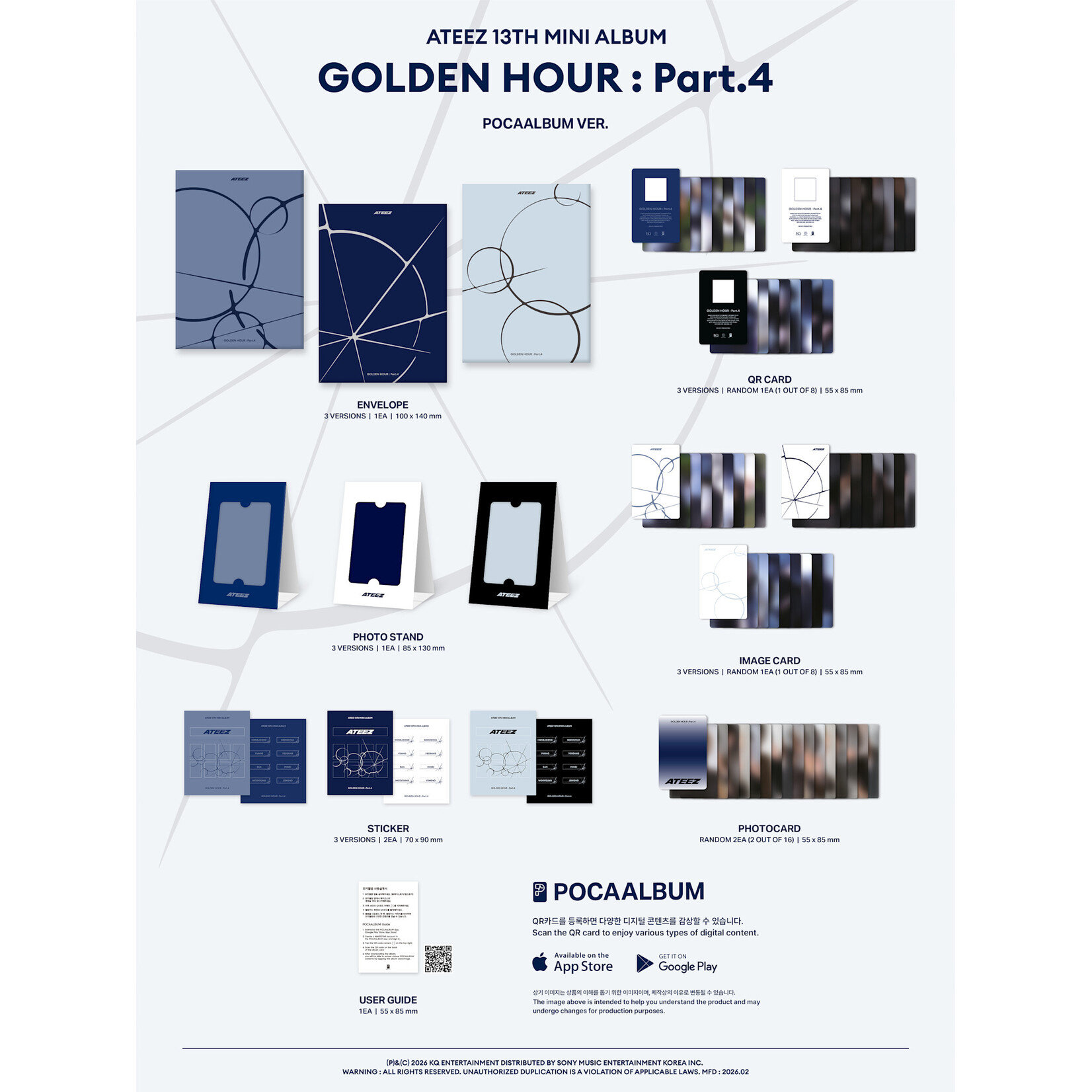 ATEEZ [MEET&CALL EVENT] ATEEZ - [GOLDEN HOUR : Part.4] (POCAALBUM VER.) + Random Photocard (MAKESTAR)