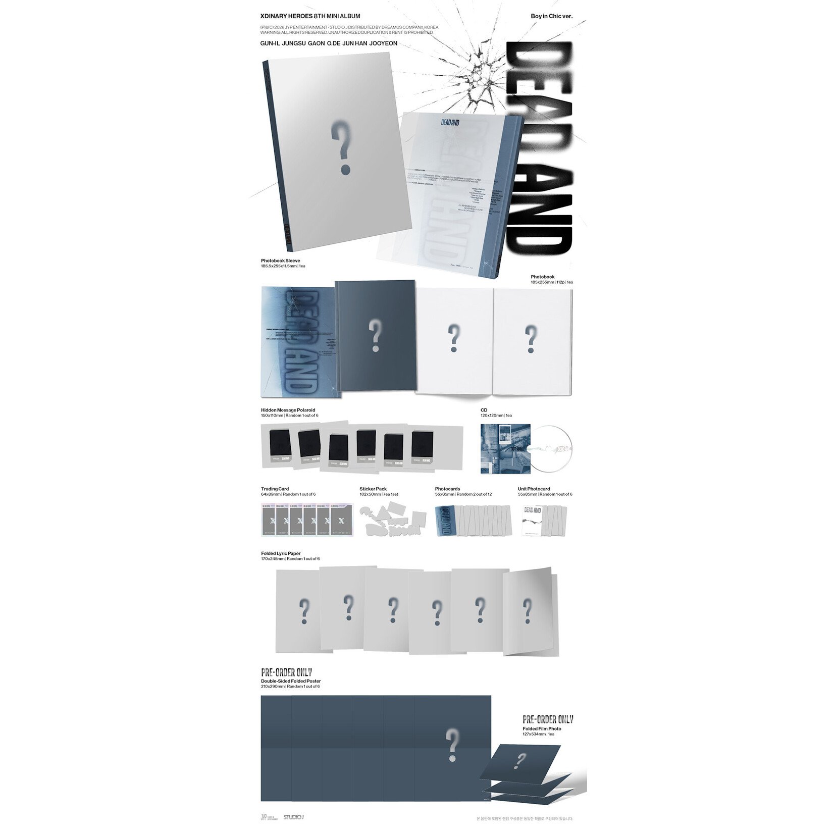 Xdinary Heroes Xdinary Heroes - 8TH Mini Album DEAD AND (Photobook ver.) + Random Photocard (APPLE MUSIC)