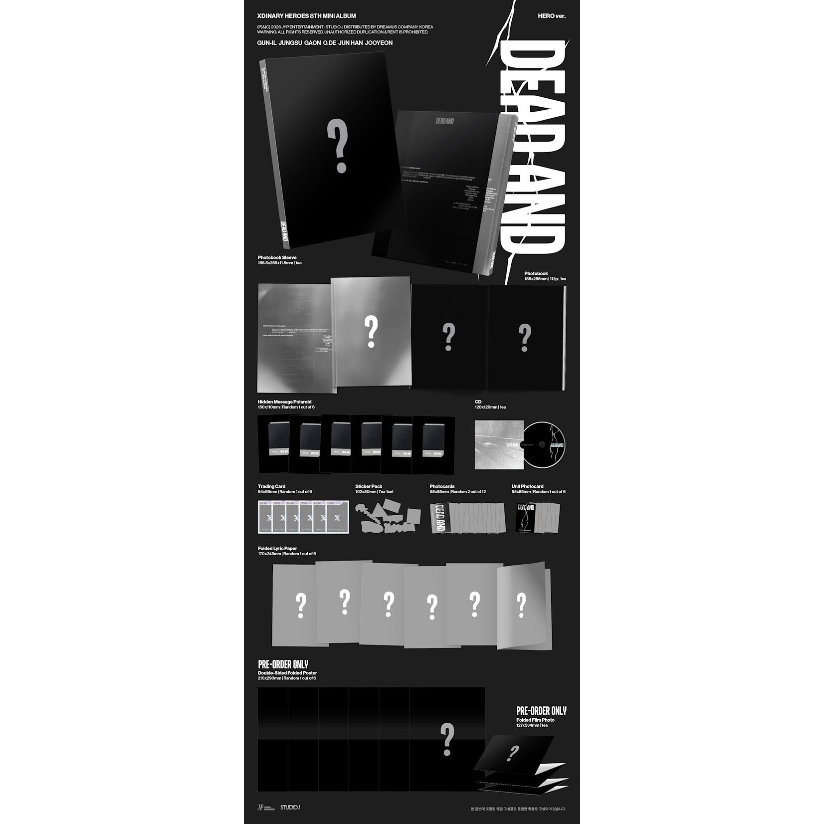 Xdinary Heroes Xdinary Heroes - 8TH Mini Album DEAD AND (Photobook ver.) + Random Photocard (APPLE MUSIC)