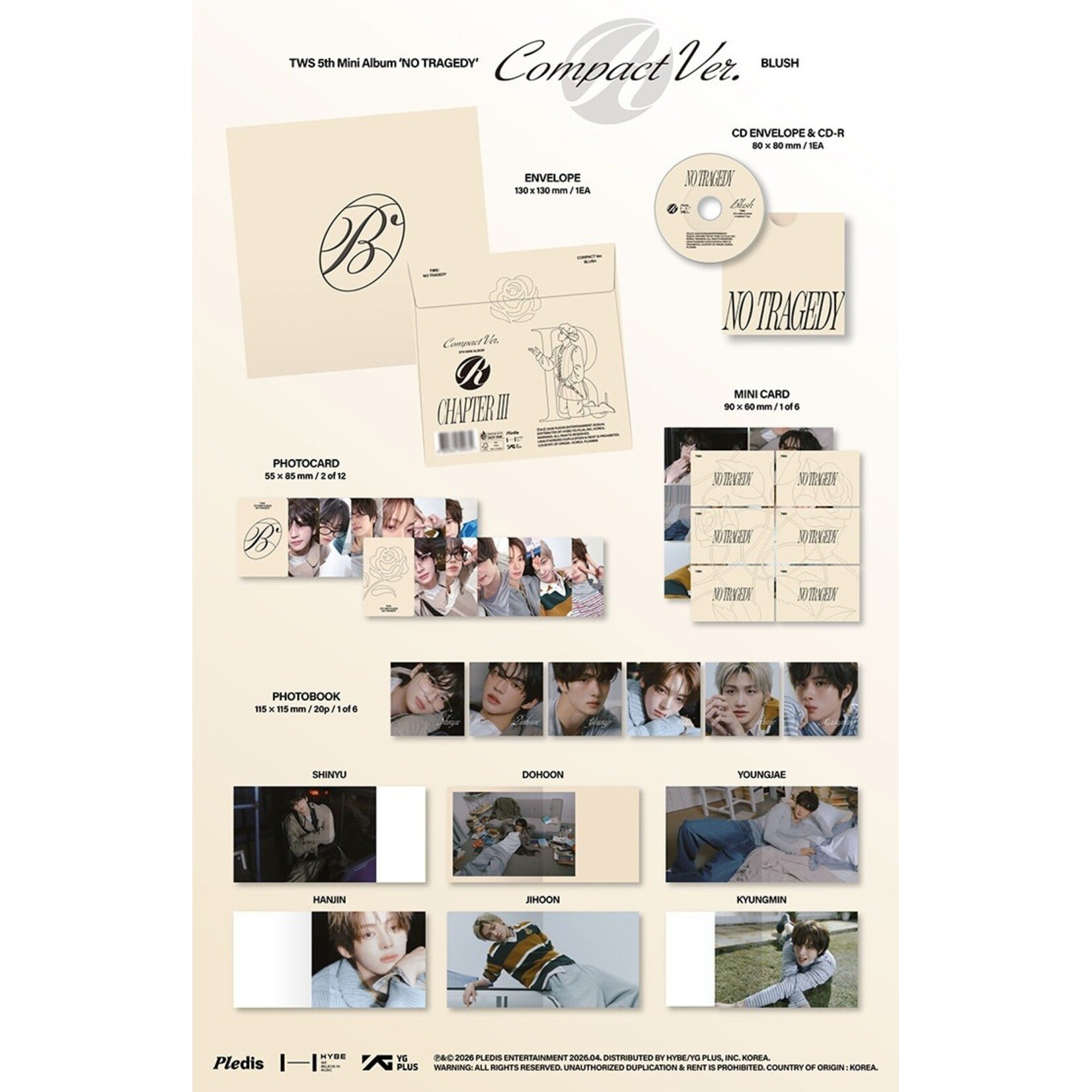 TWS TWS - 5th Mini Album 'NO TRAGEDY' COMPACT Ver. (BLUSH)