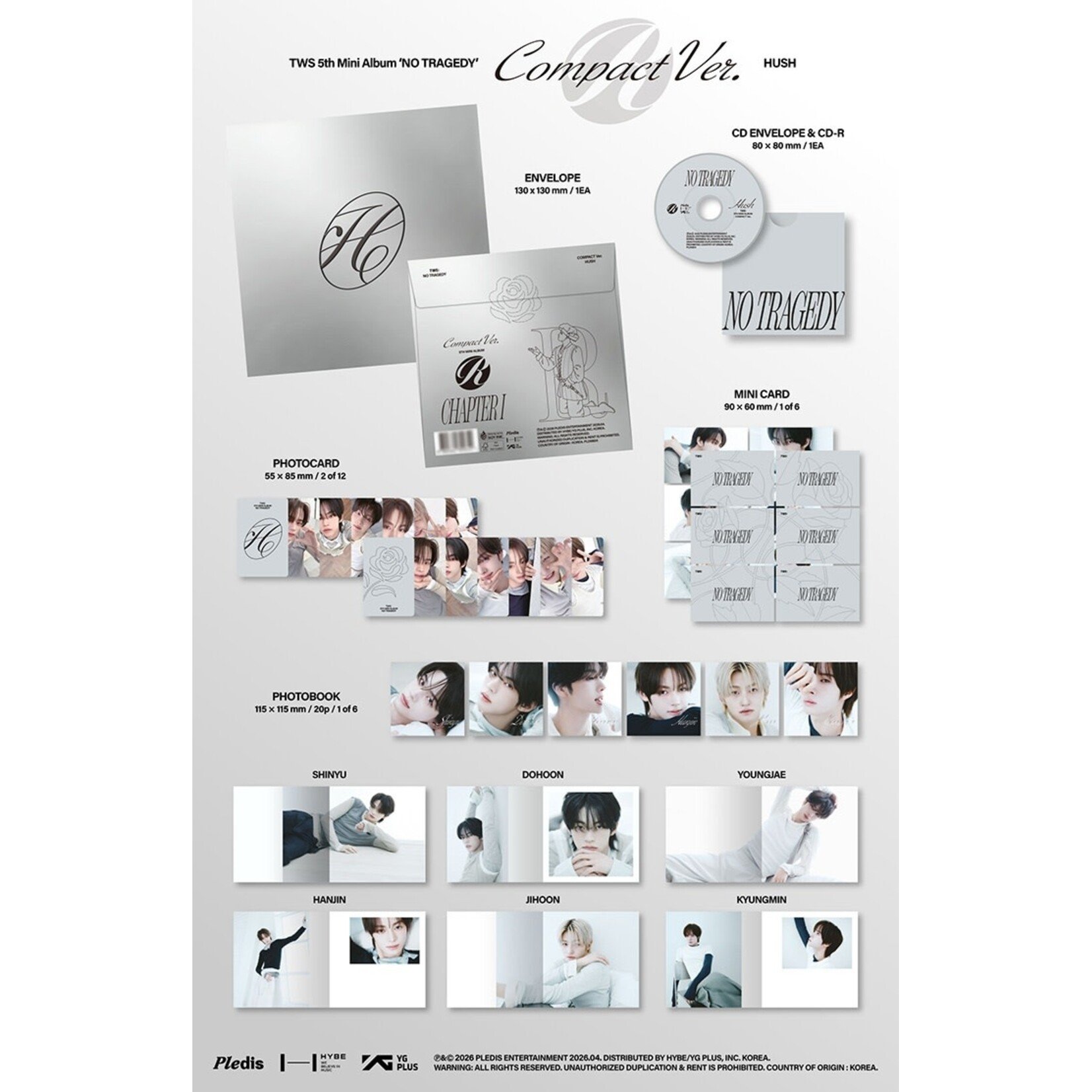 TWS TWS - 5th Mini Album 'NO TRAGEDY' COMPACT Ver. (HUSH) + Weverse Gift (WS)