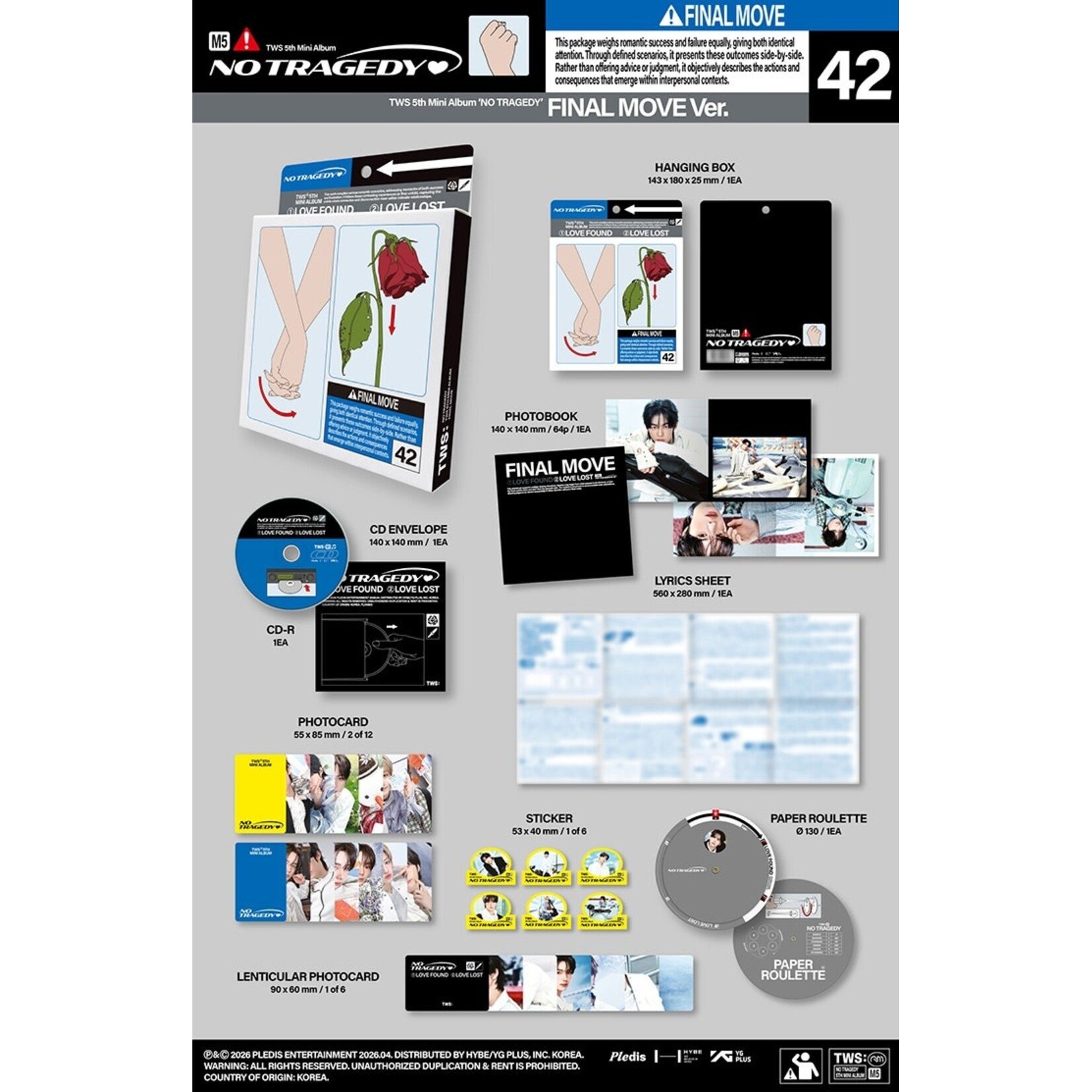 TWS TWS - 5th Mini Album 'NO TRAGEDY' (Photobook Ver.) + Random Photocard (APPLE MUSIC)