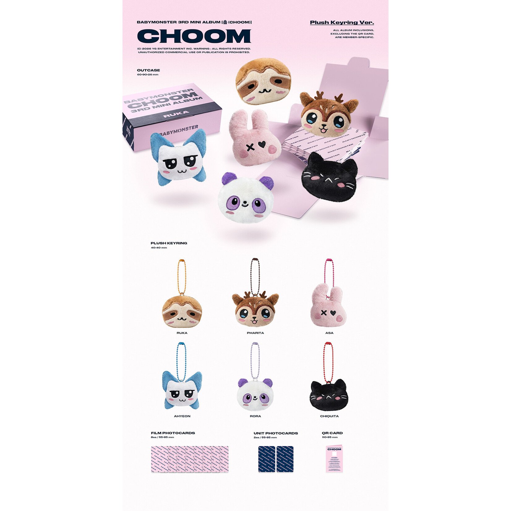 BABYMONSTER BABYMONSTER - 3rd MINI ALBUM [CHOOM] (Plush Keyring Ver.)