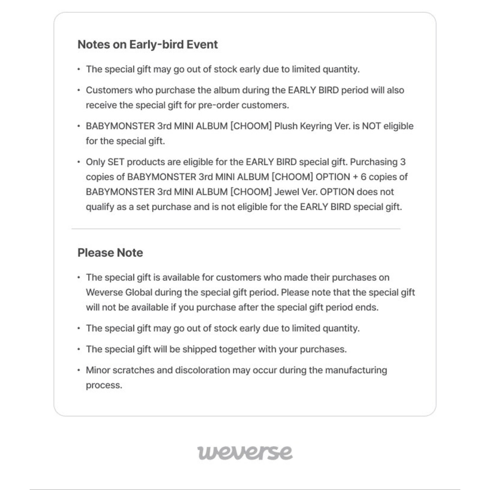 BABYMONSTER BABYMONSTER - 3rd MINI ALBUM [CHOOM] (Jewel Ver.) + Weverse Gift (WS)