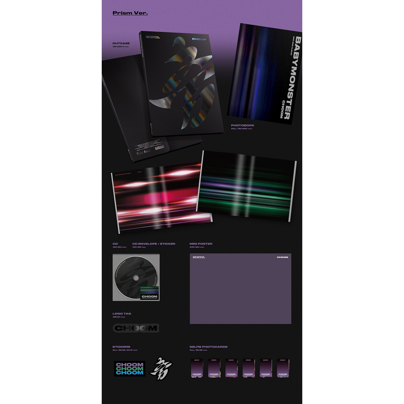 BABYMONSTER [EARLY BIRD] BABYMONSTER - 3rd MINI ALBUM [CHOOM] (SET) + 3rd MINI ALBUM [CHOOM] Jewel Ver. (SET) + Weverse Gift (WS)