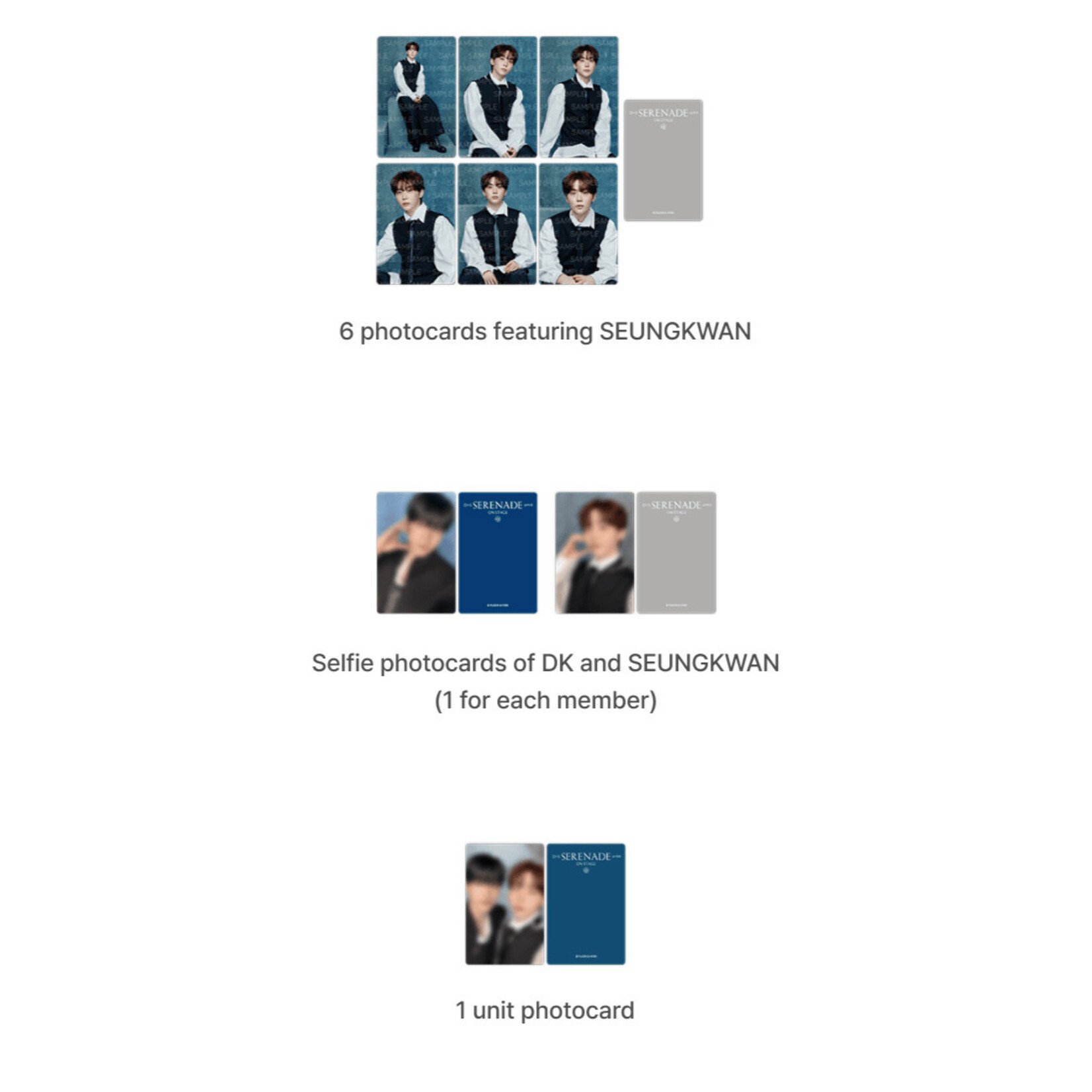 Seventeen SEVENTEEN - DxS [SERENADE] ON STAGE MD : Photocard Set