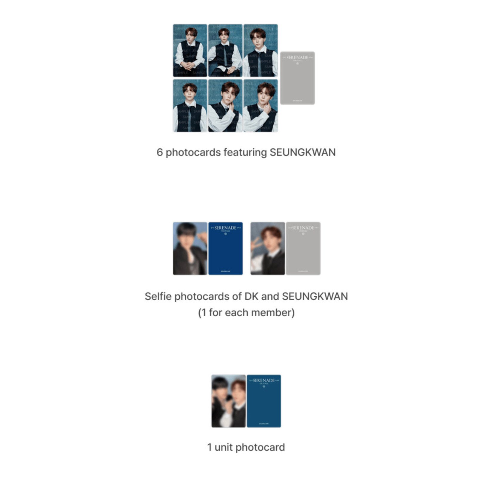 Seventeen SEVENTEEN - DxS [SERENADE] ON STAGE MD : Photocard Set