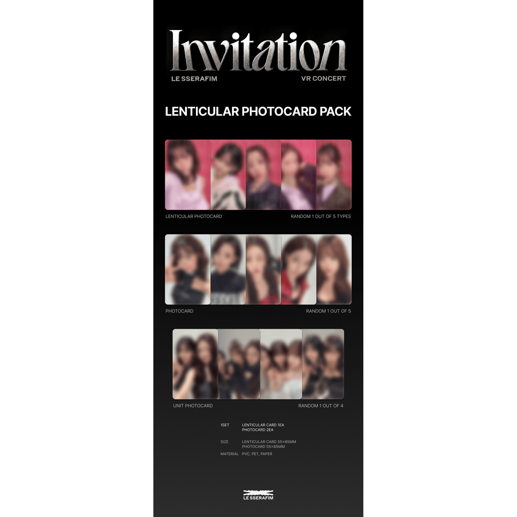 Le Sserafim LE SSERAFIM - [VR CONCERT：INVITATION] MD : Lenticular Photocard Pack