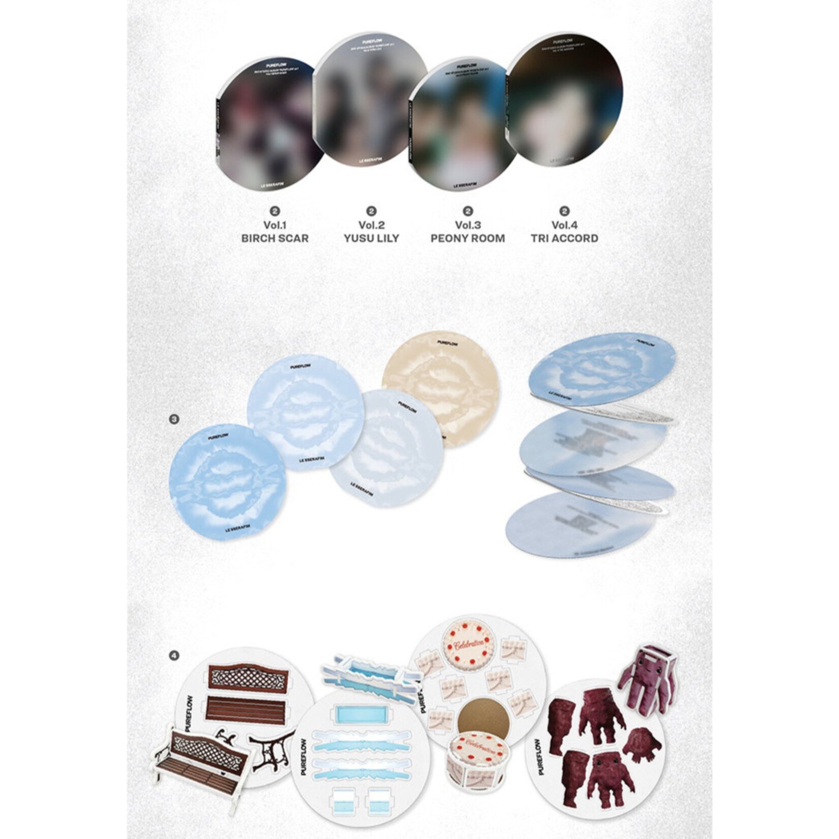 Le Sserafim LE SSERAFIM - 2nd Studio Album ‘PUREFLOW’ pt.1 (Standard Ver.) + Random Photocard (MAKESTAR)