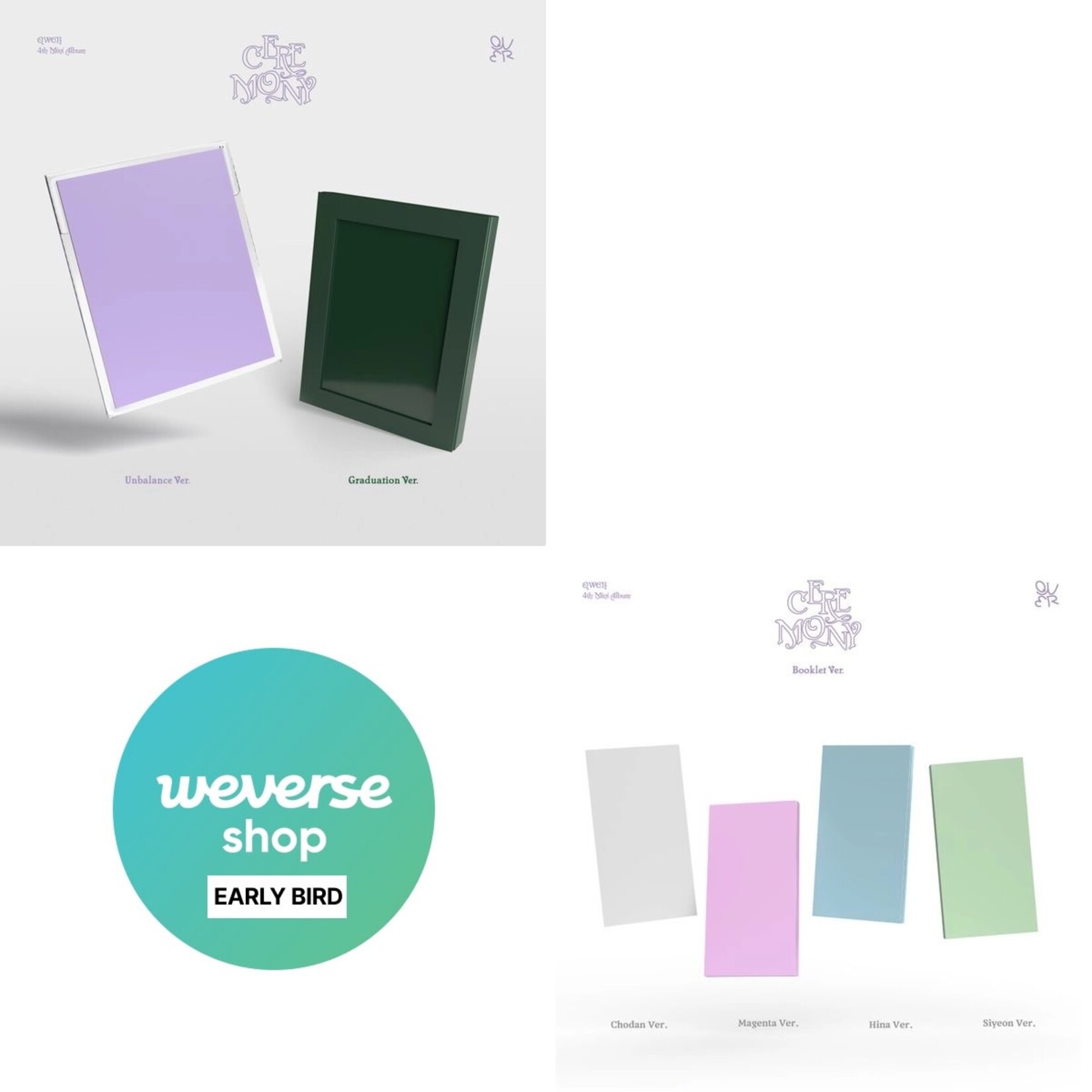 QWER [EARLY BIRD] QWER - 4th Mini Ablum [CEREMONY] (Photobook(2) + Booklet(4) SET) + Weverse Gift (WS)