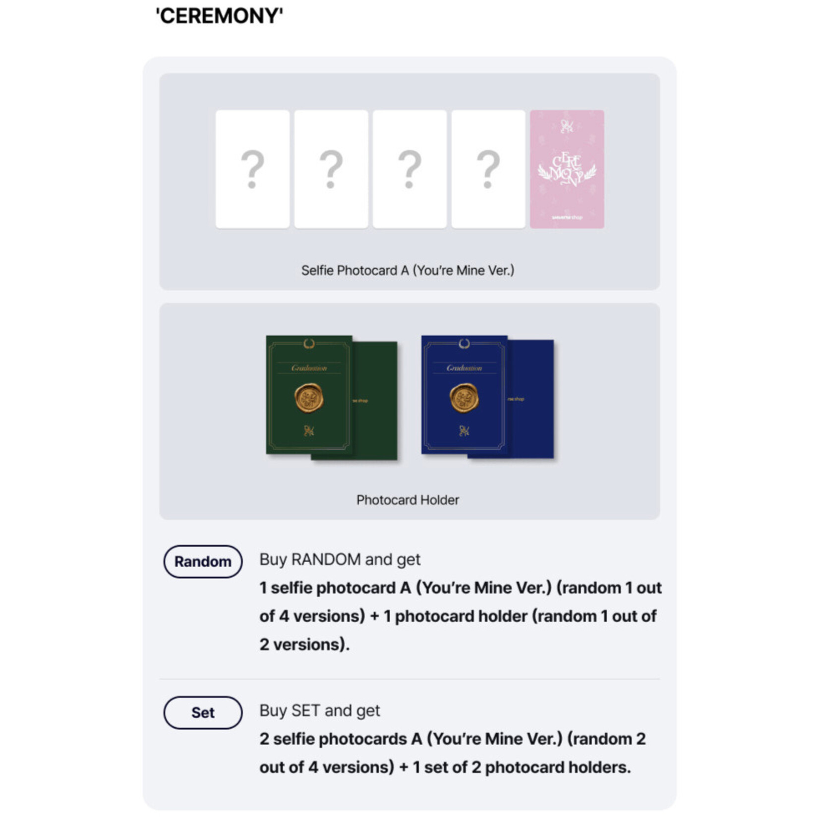QWER [EARLY BIRD] QWER - 4th Mini Ablum [CEREMONY] (Photobook(2) + Booklet(4) SET) + Weverse Gift (WS)