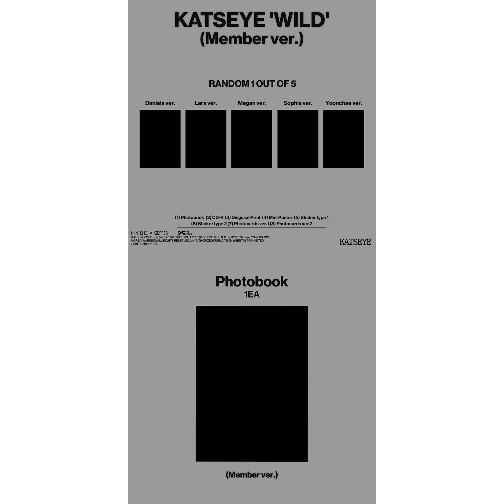 Katseye KATSEYE - 'WILD' (Member ver.) + Random Photocard (MAKESTAR)