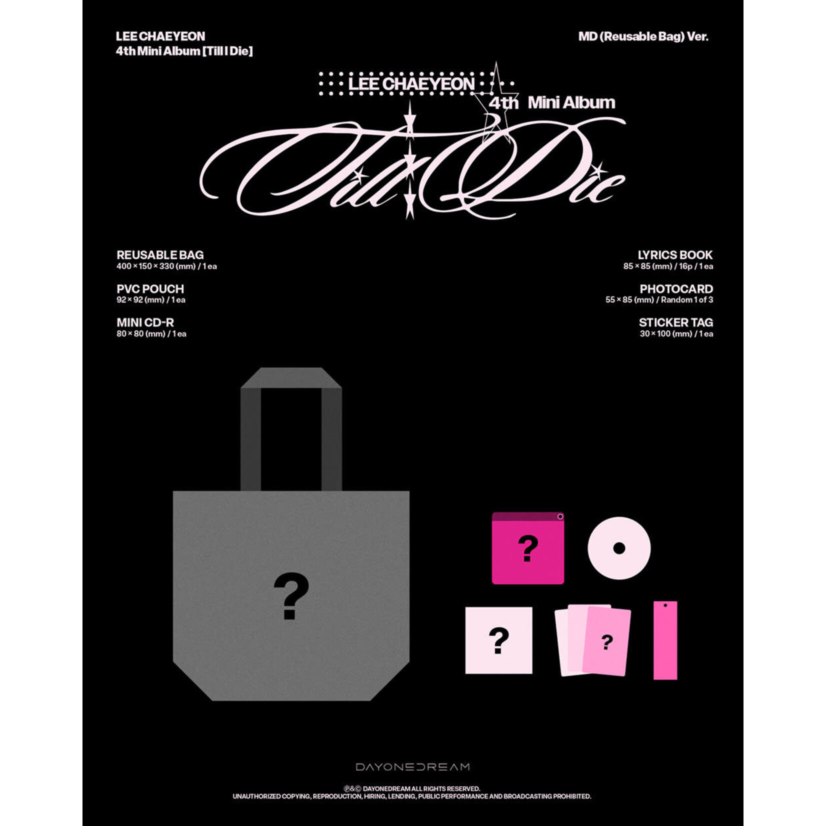 Lee Chae Yeon LEE CHAEYEON - 4th Mini Album [Till I Die] (MD (Reusable Bag) Ver.)